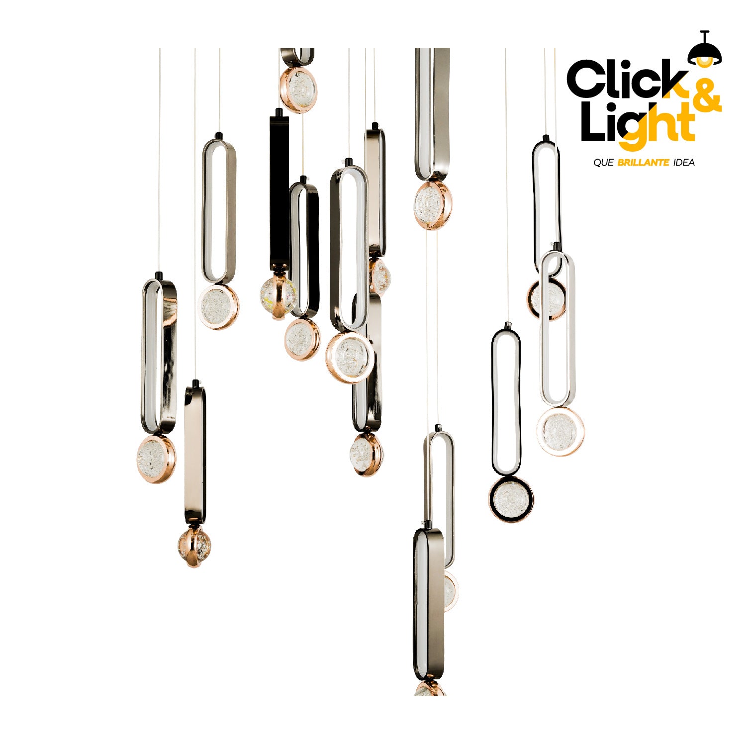 LAMPARA COLGANTE MODERNA DOBLE ALTURA CRYSSTY