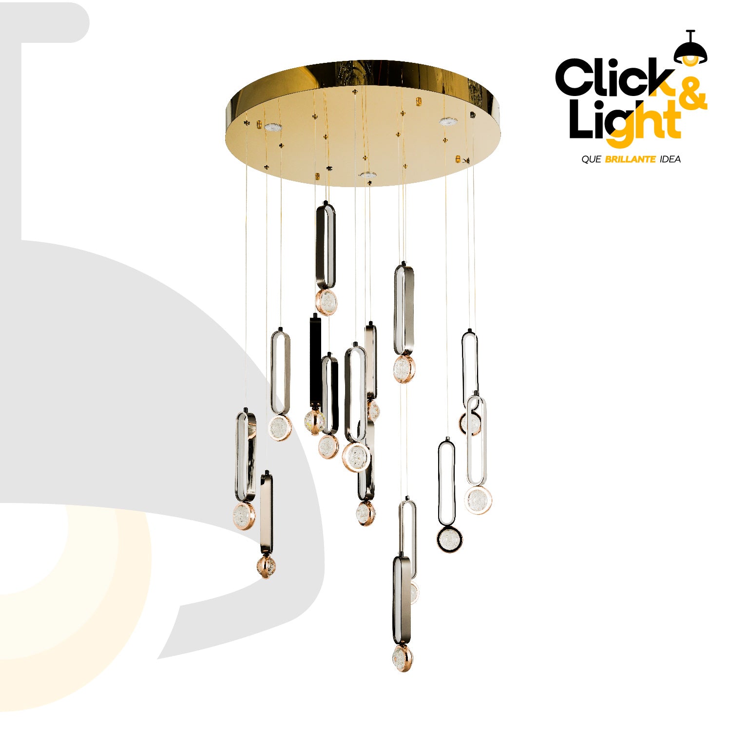 LAMPARA COLGANTE MODERNA DOBLE ALTURA CRYSSTY