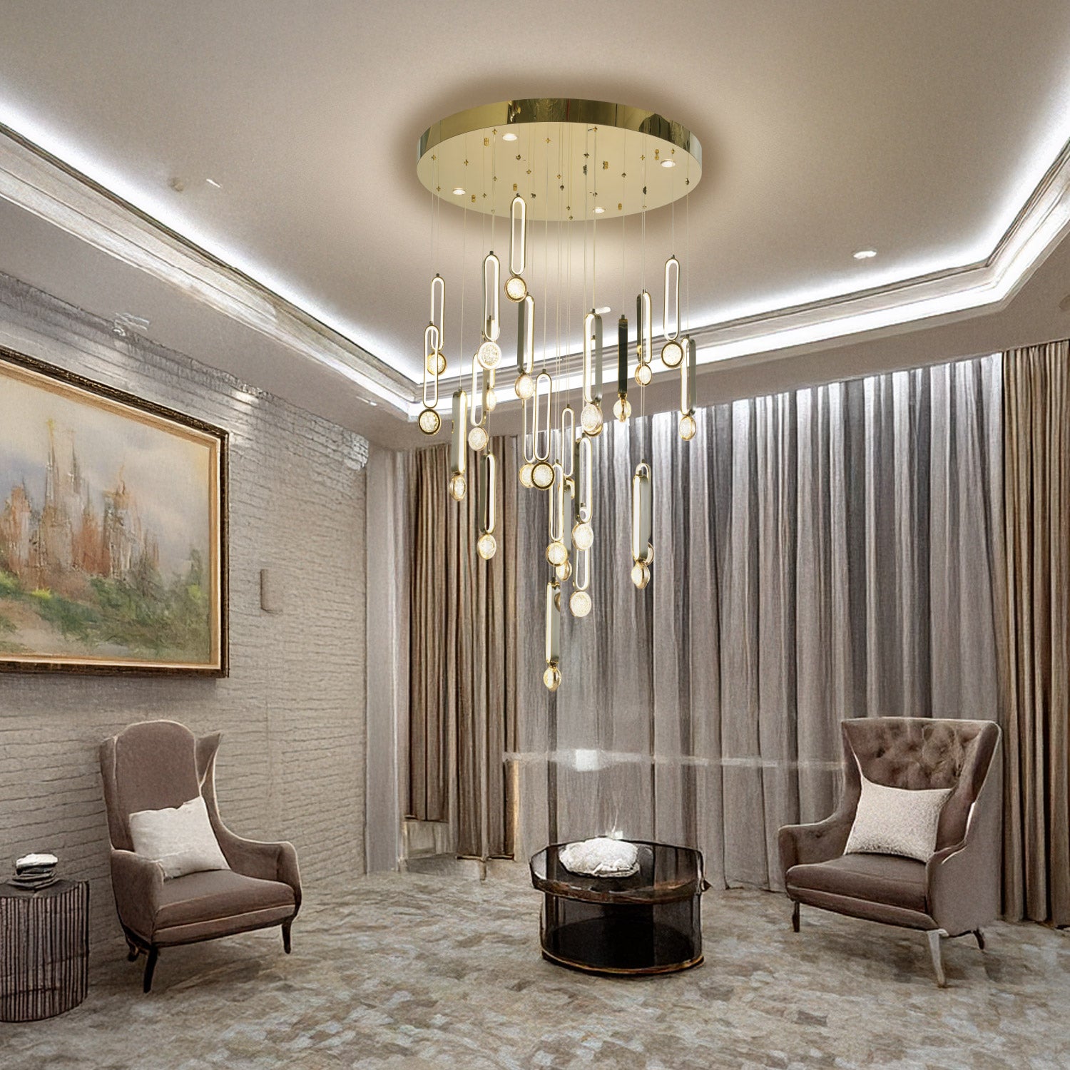 COLGANTE KINGU MODERNO COLOR DORADO CLARO