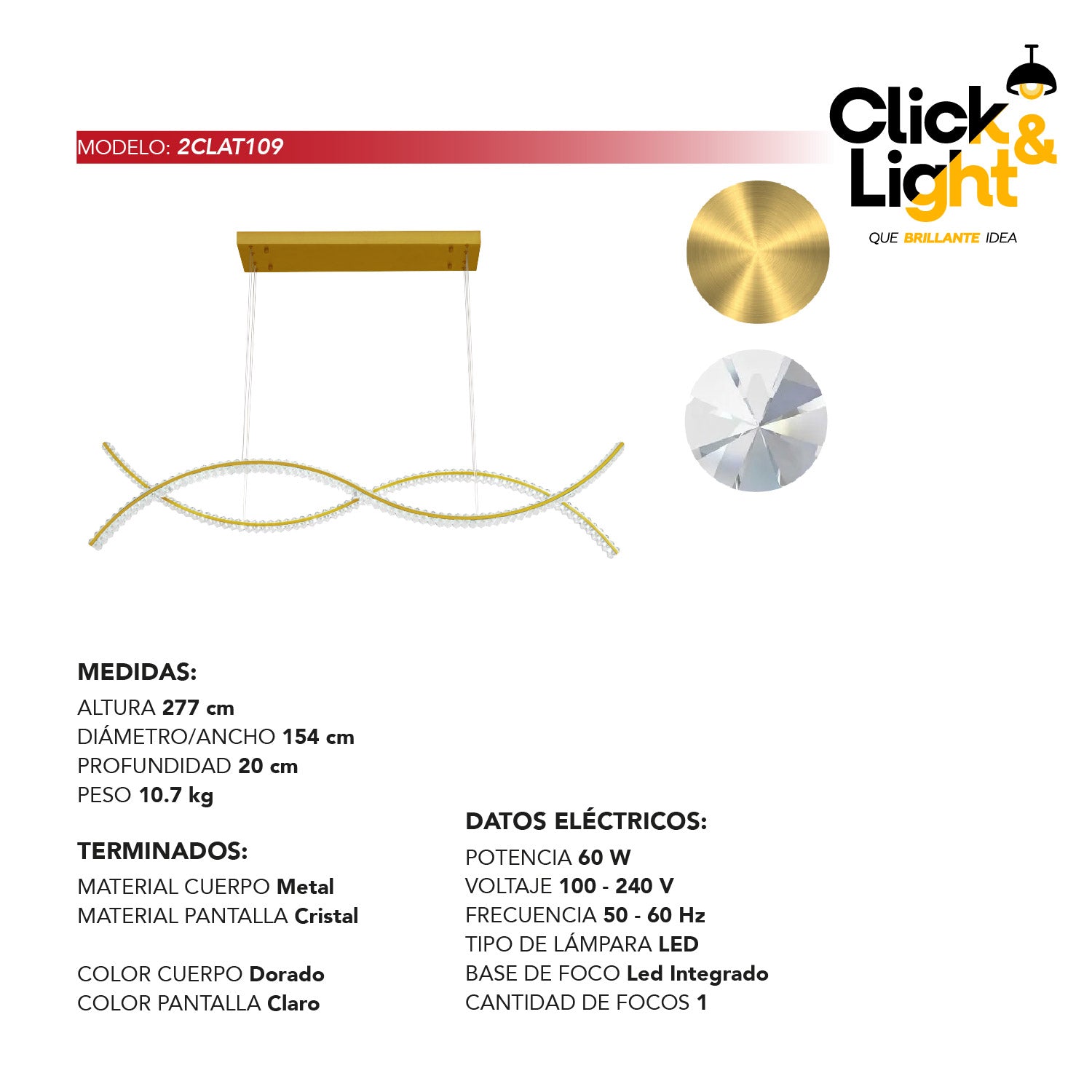 Lámpara Colgante LED Moderno Korely
