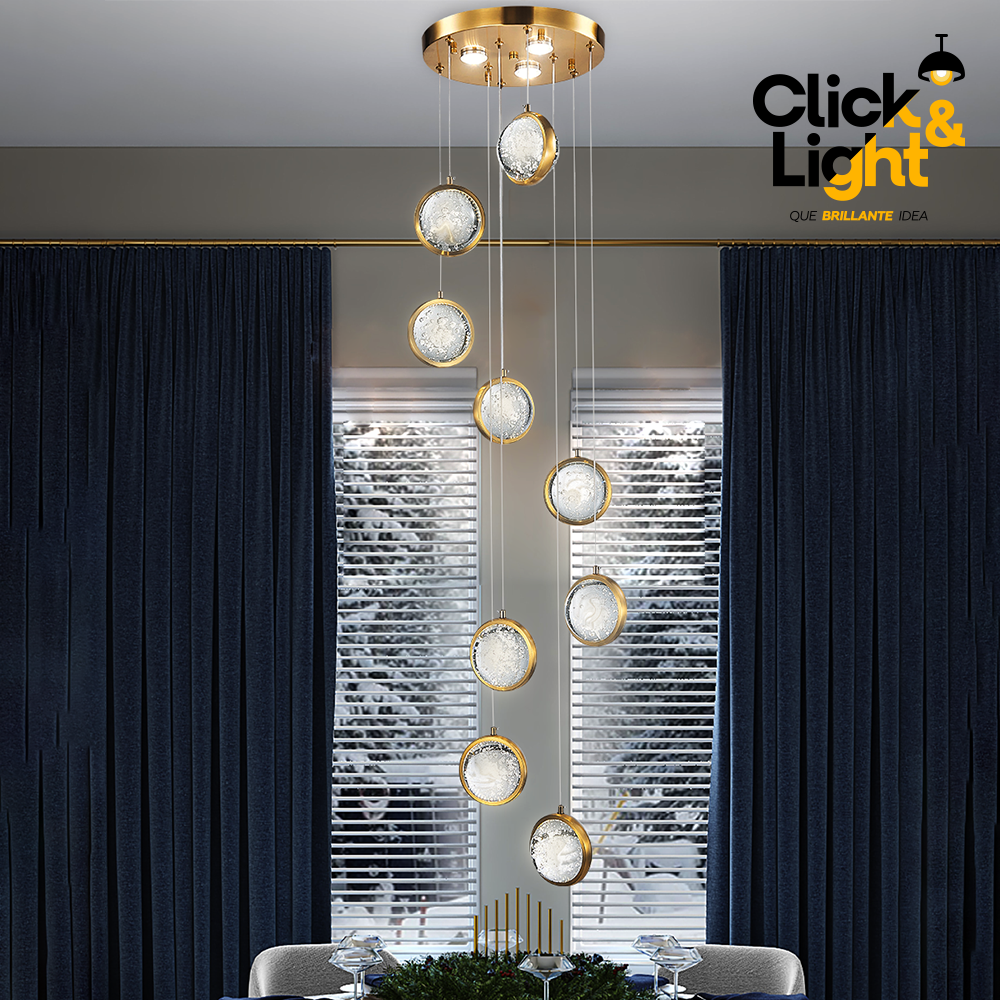 COLGANTE MODERNA LULA 9 LUCES LED INTEGRADO