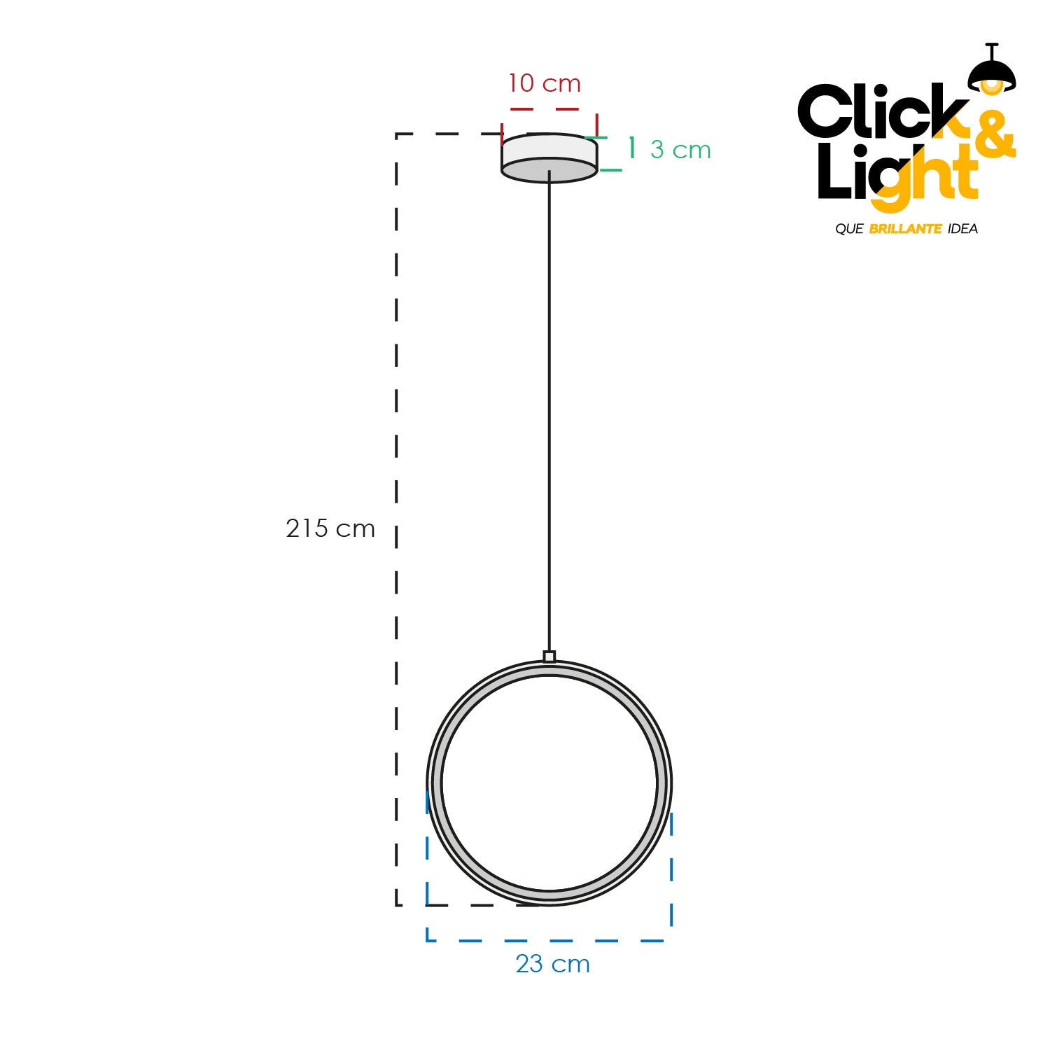 COLGANTE ZORA NEGRO LED MINIMALISTA