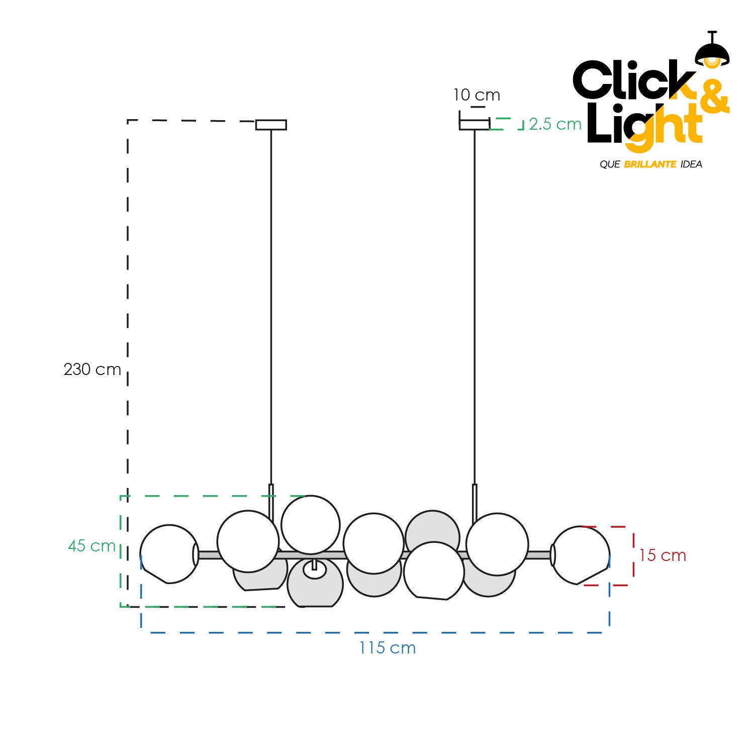 LÁMPARA COLGANTE NEGRO KANDU