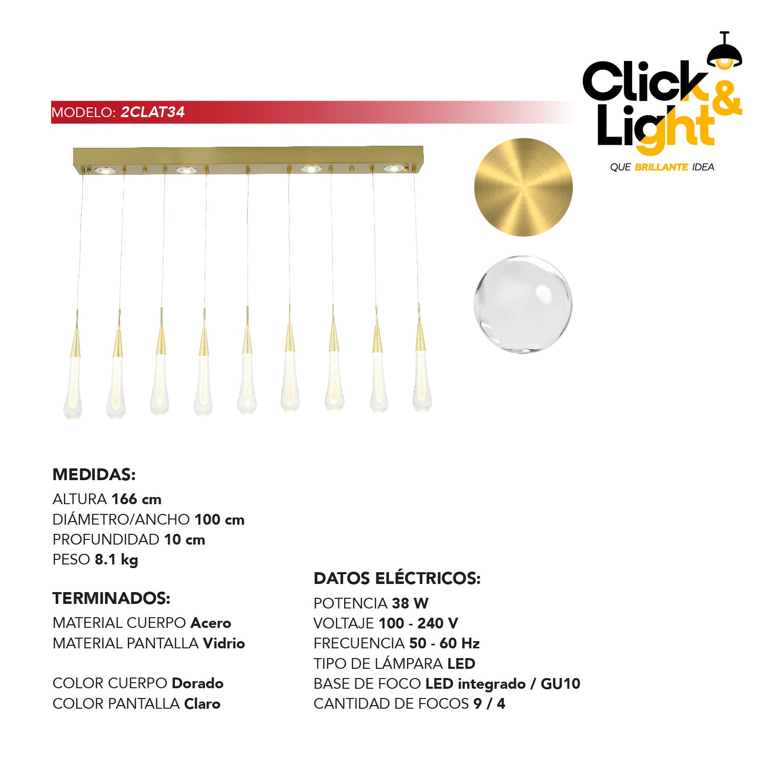 LAMPARA COLGANTE GANDEL MODERNO