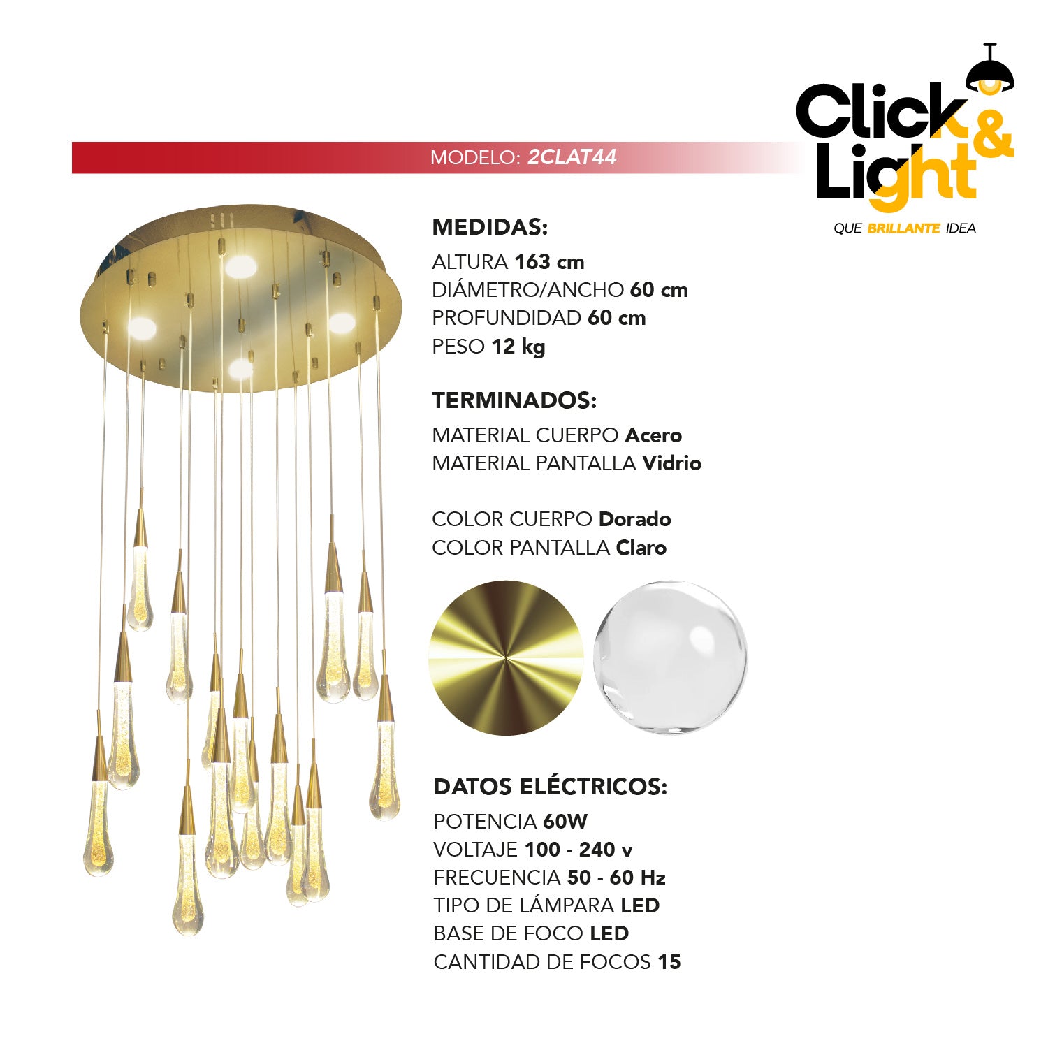 LÁMPARA COLGANTE CONTEMPORANEO ANTONELA