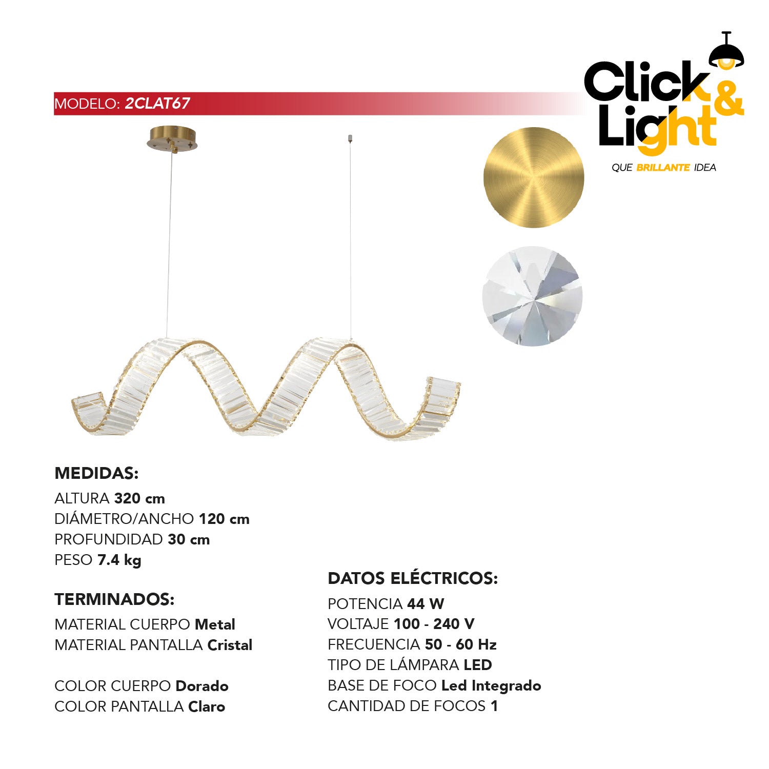 LÁMPARA COLGANTE MODERNO LED JAY