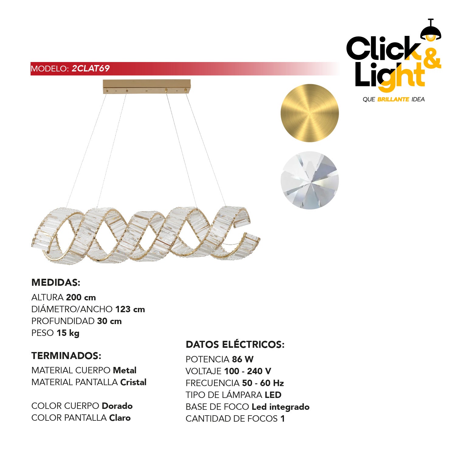 LAMPARA COLGANTE SAGA