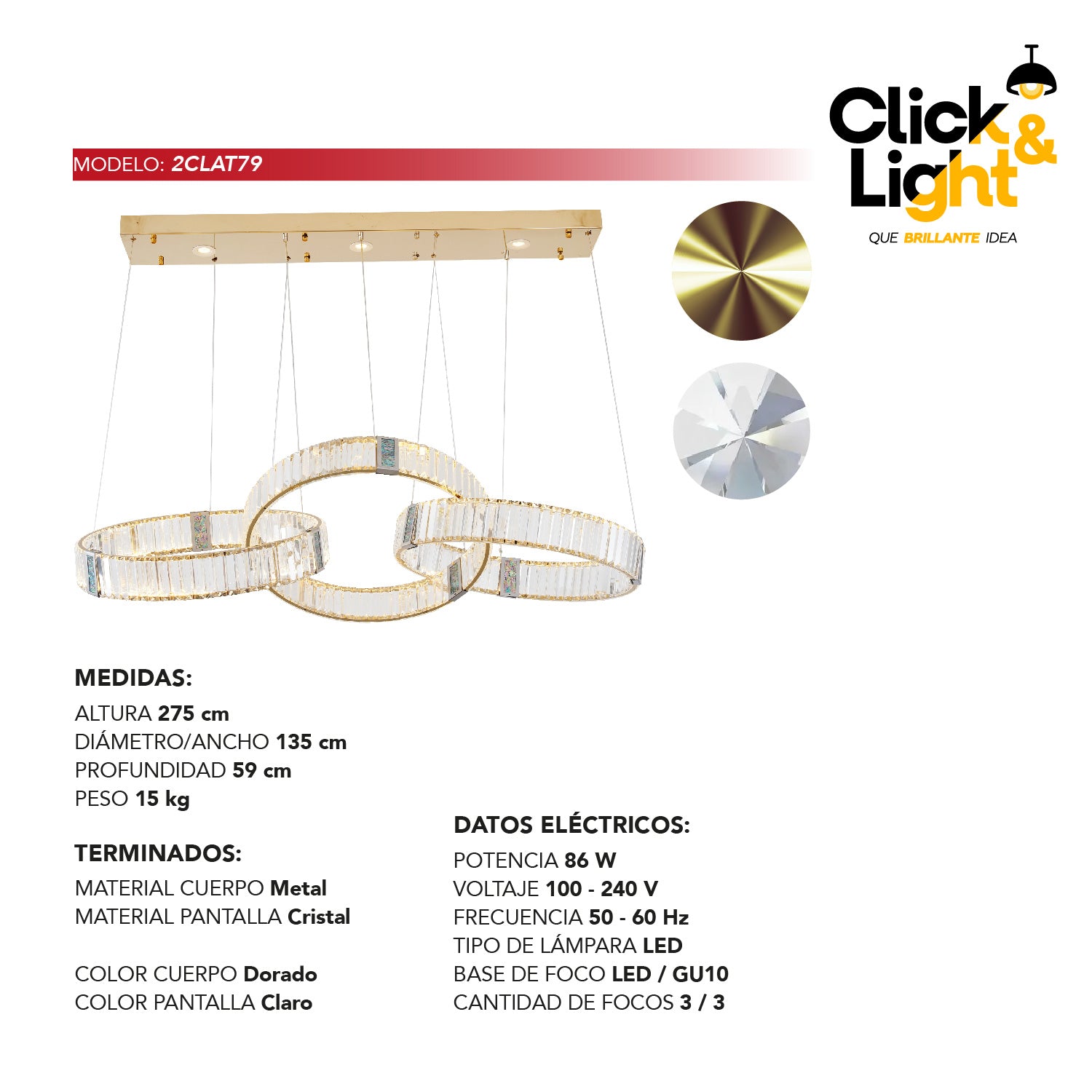 LAMPARA COLGANTE MODERNO CANDRO