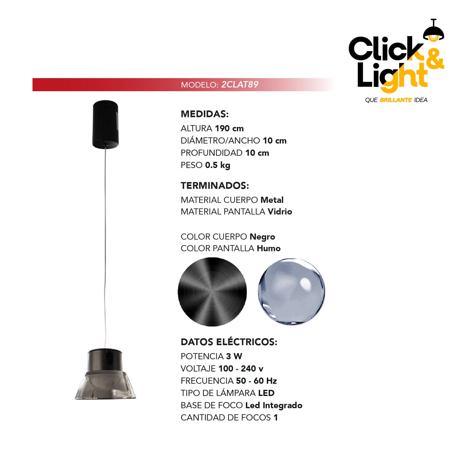 COLGANTE MINIMALISTA MAVER NEGRO