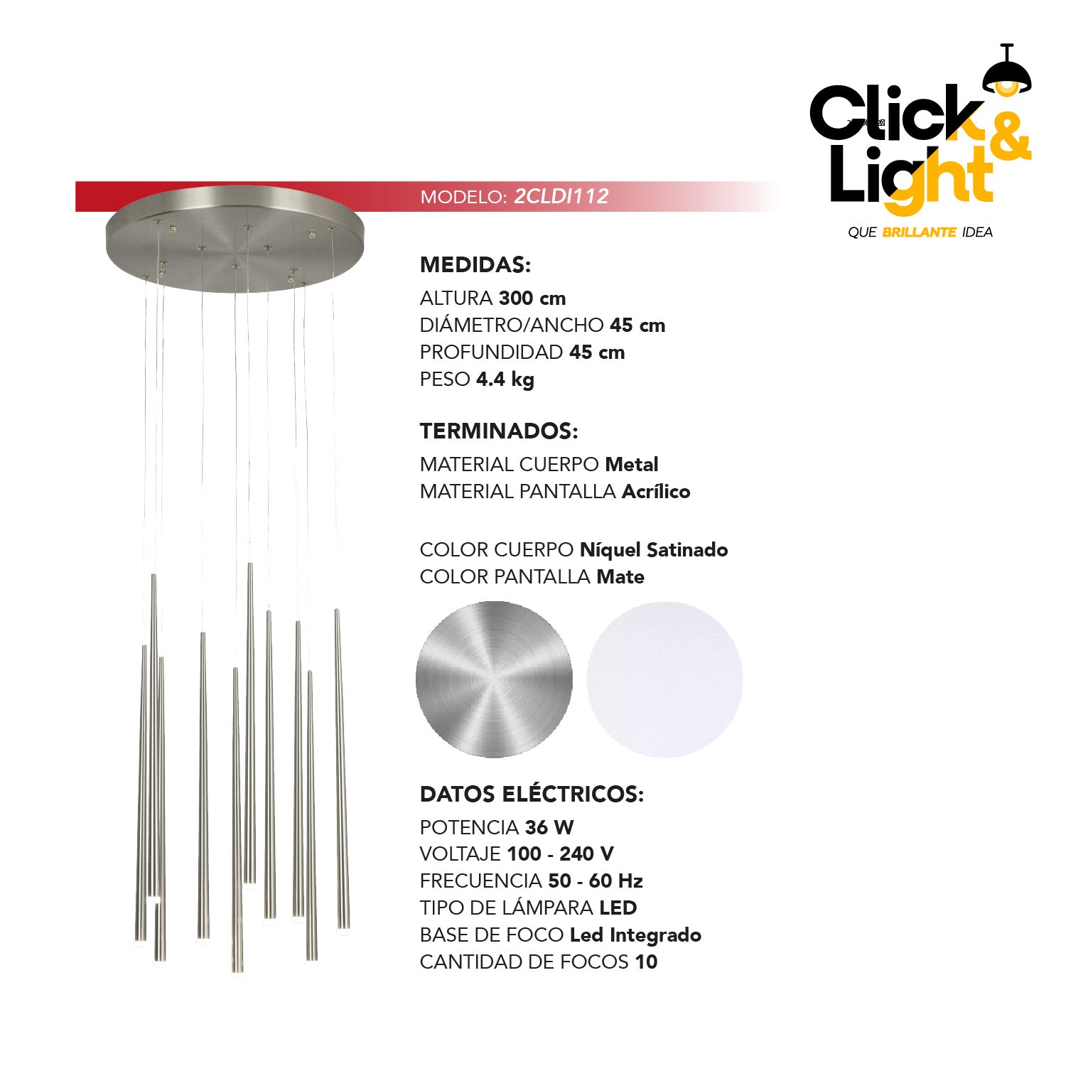 LÁMPARA COLGANTE MODERNO THARA