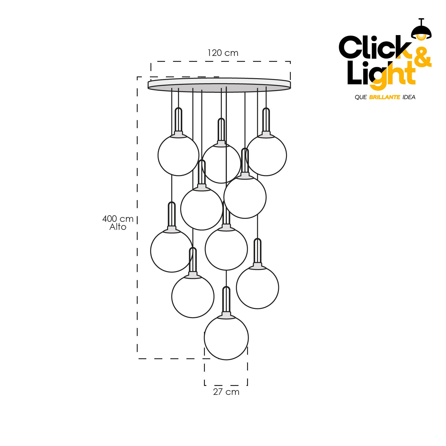 LAMPARA COLGANTE BUNDI 10 LUCES