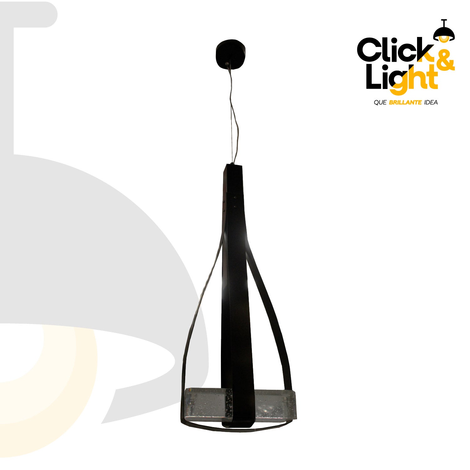 LAMPARA COLGANTE CRISTAL CANI NEGRO CONTEMPORANEA