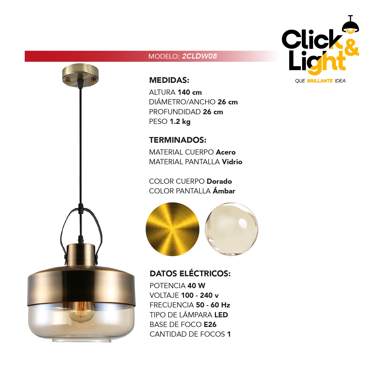 LAMPARA COLGANTE LUBEL CONTEMPORANEO