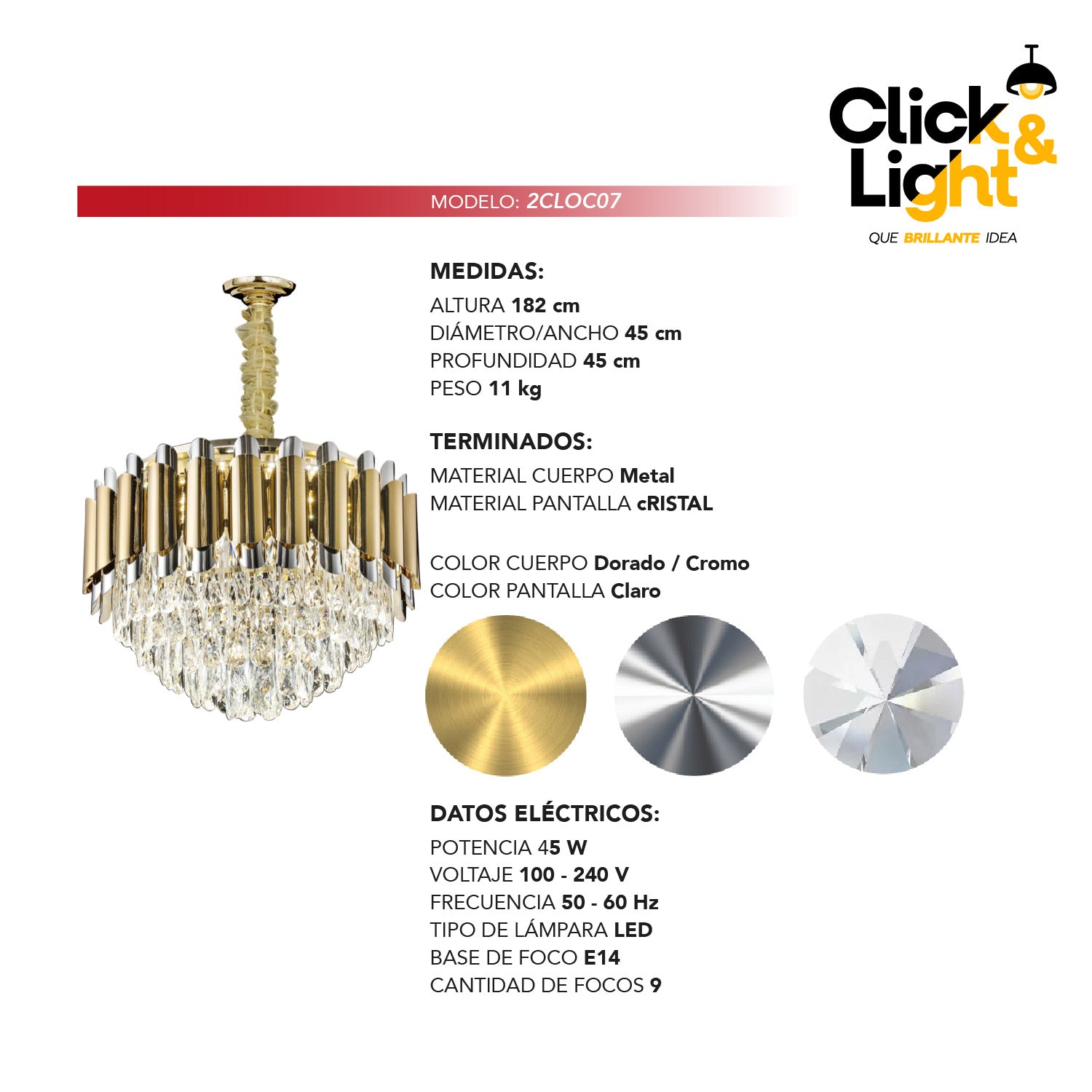 LAMPARA COLGANTE CLASICA LEROX