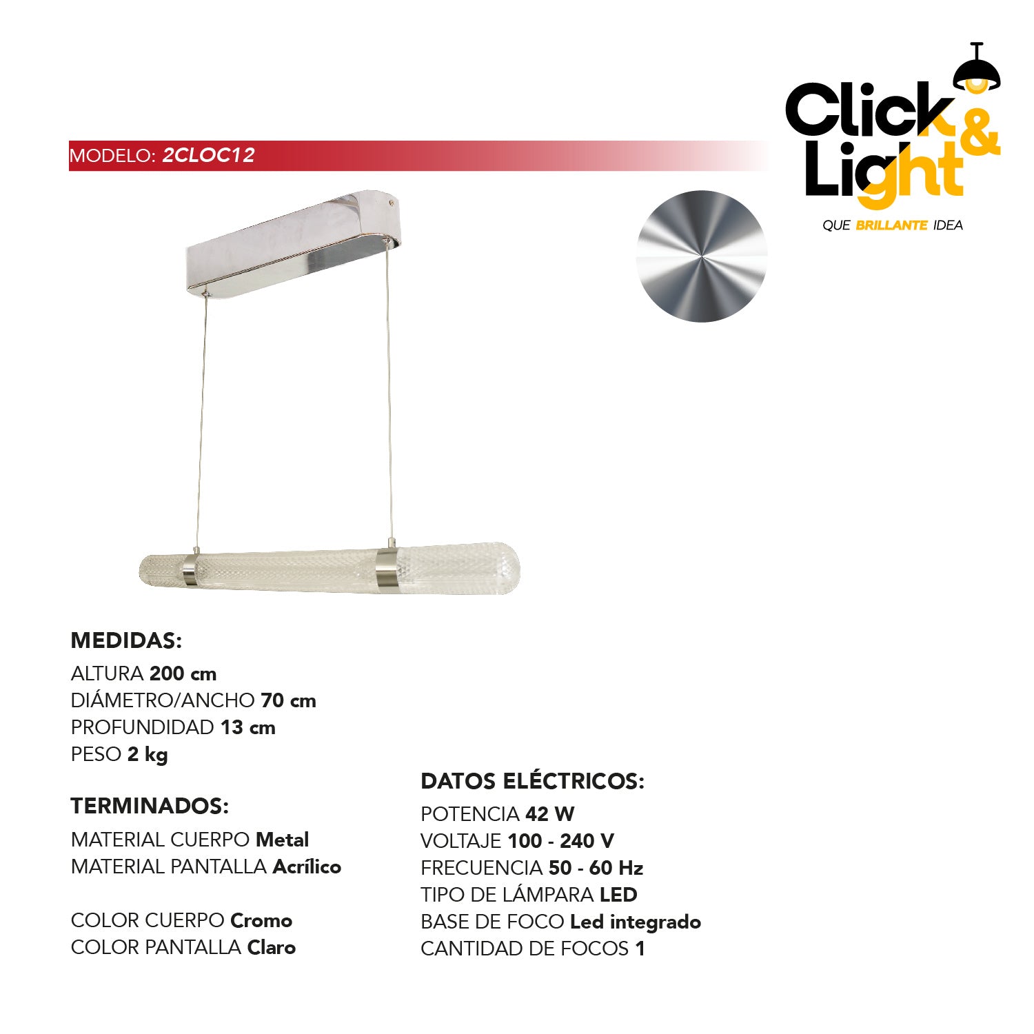 LAMPARA COLGANTE URON MODERNO