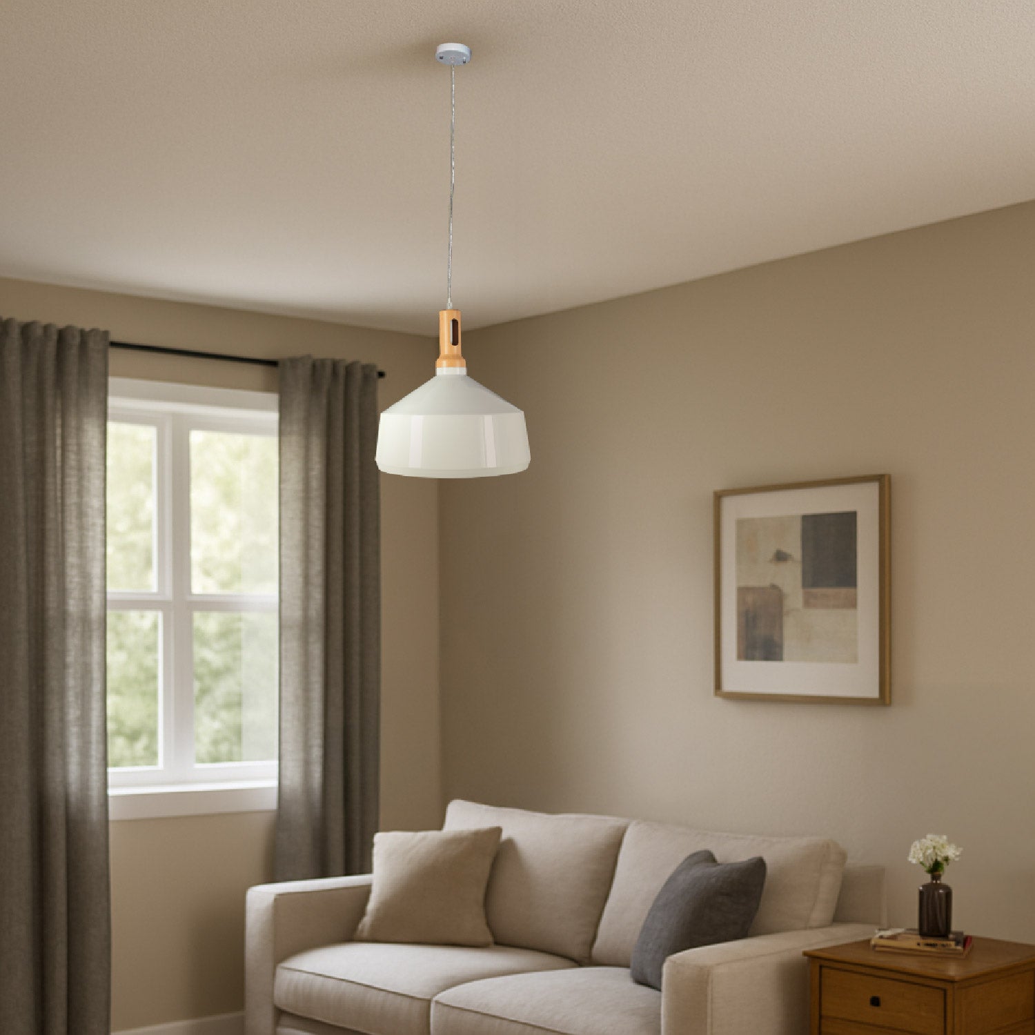 LÁMPARA COLGANTE MODERNA COLOR BLANCO