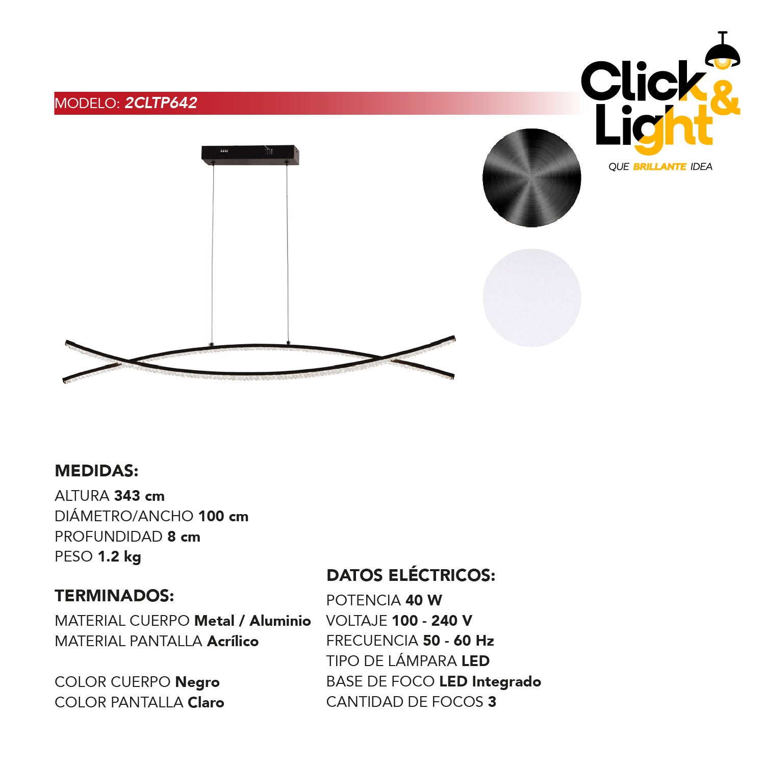 LAMPARA COLGANTE LED MINIMALISTA WAVY