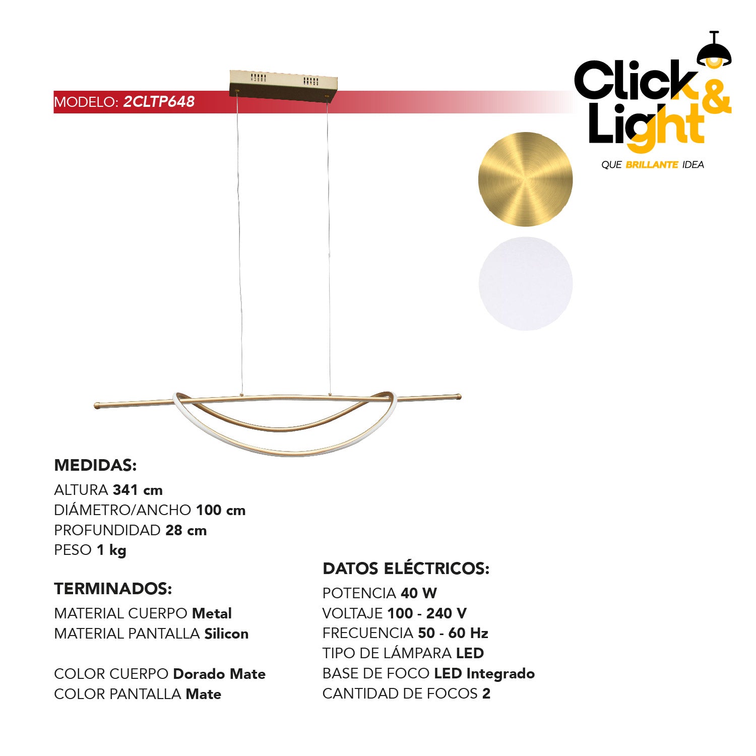 LÁMPARA COLGANTE GONDUL LED