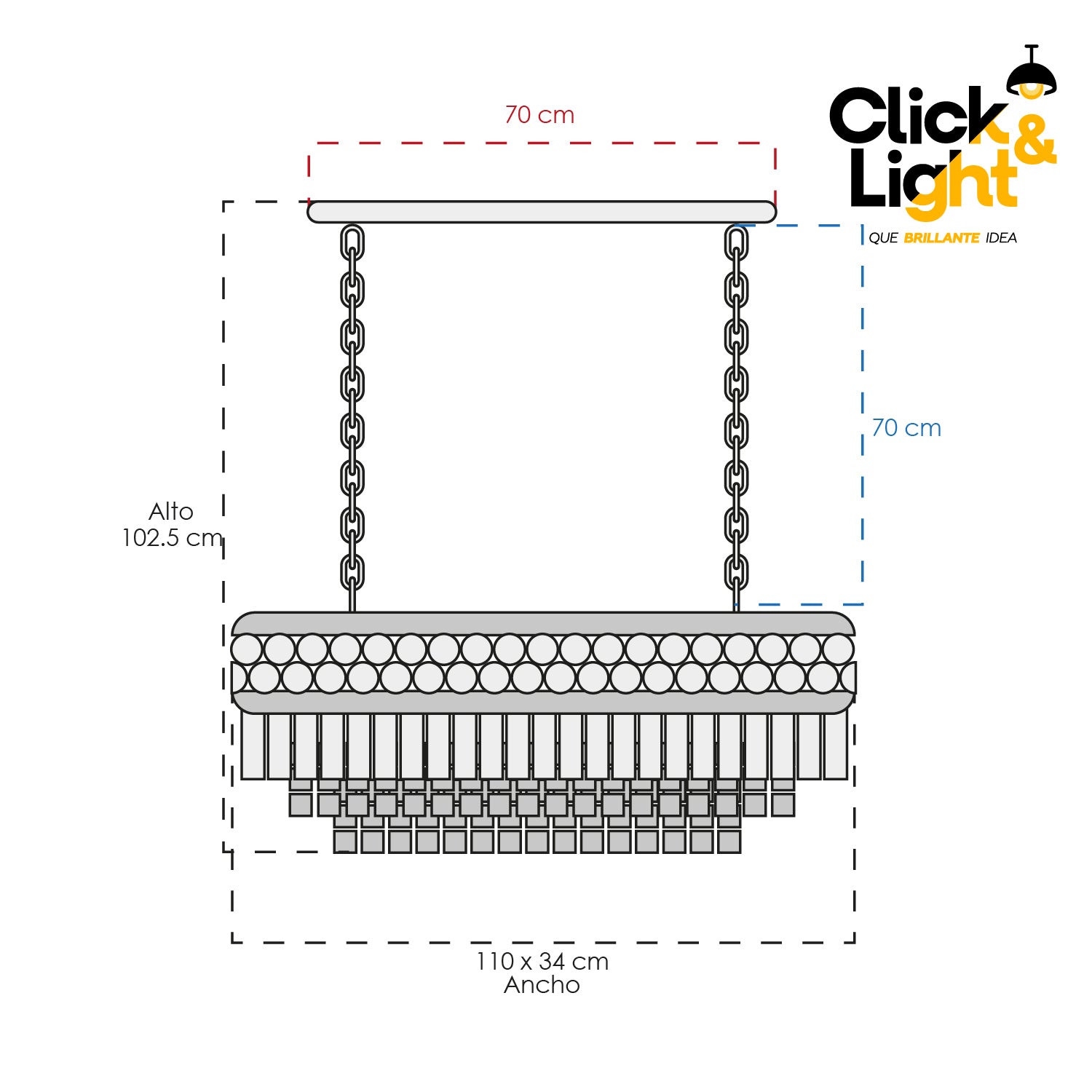 LÁMPARA COLGANTE DE CRISTAL CLASICA MIXUL