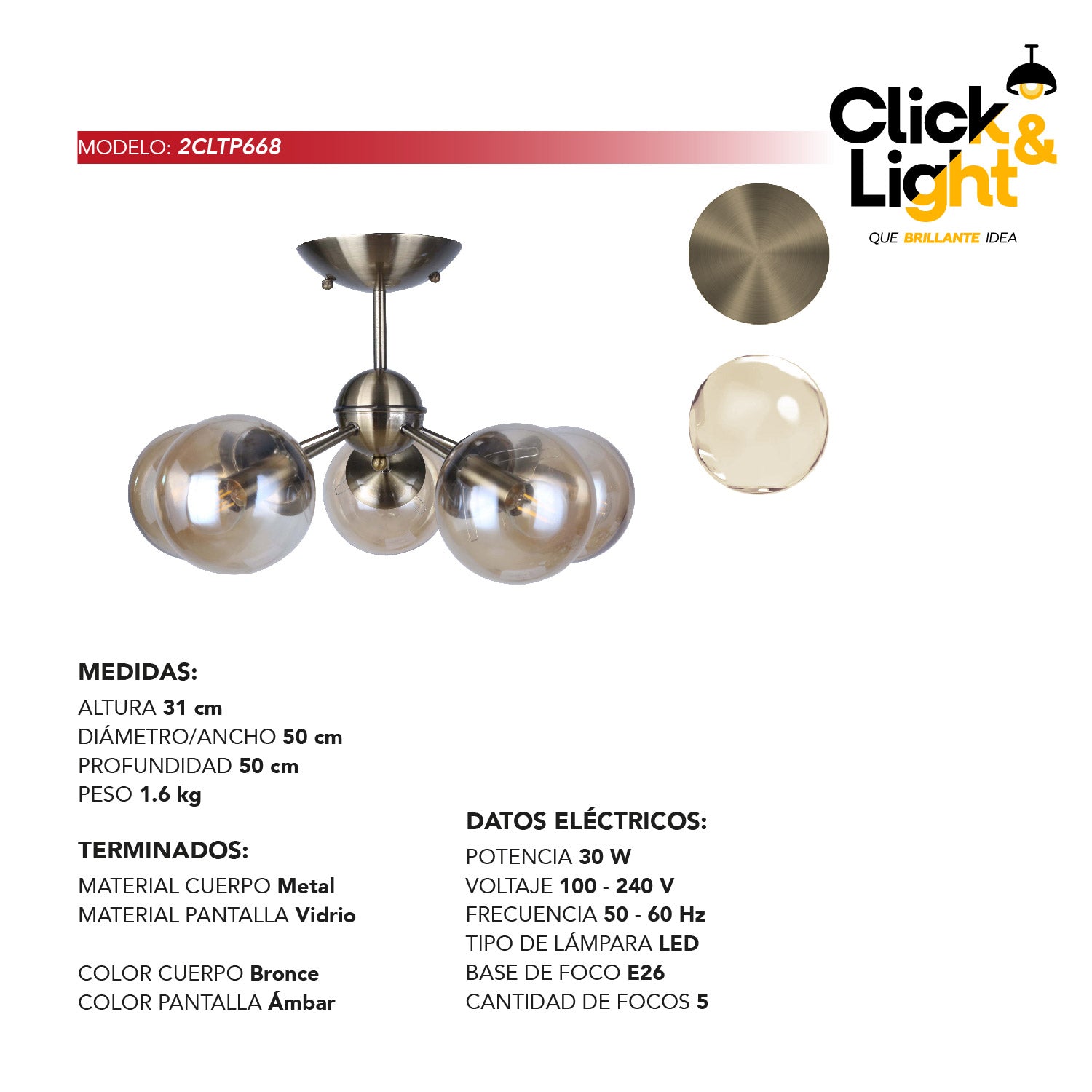 LÁMPARA DE TECHO CARLO