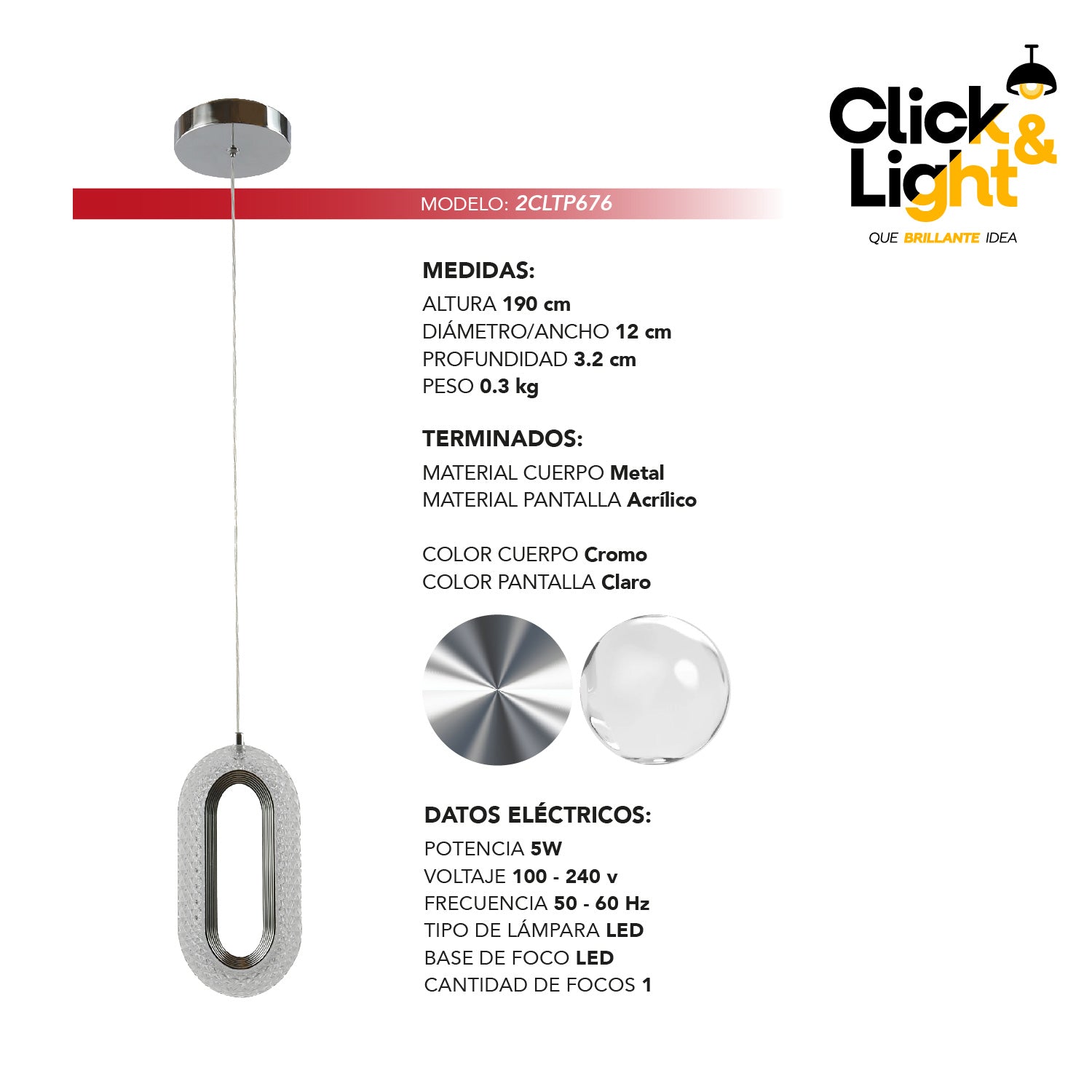 LÁMPARA COLGANTE LIMA MODERNO