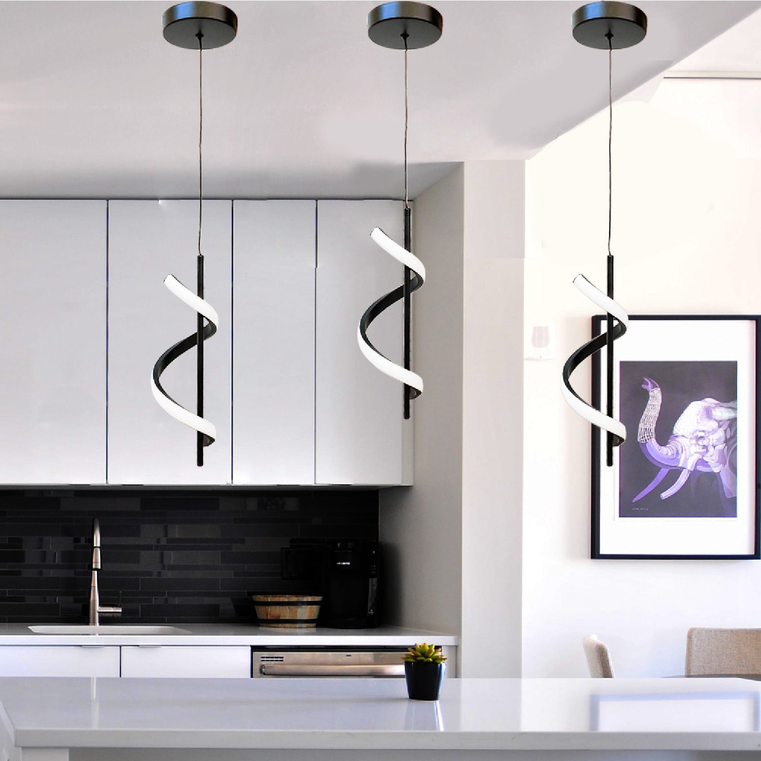 COLGANTE MODERNO PONUX NEGRO MATE