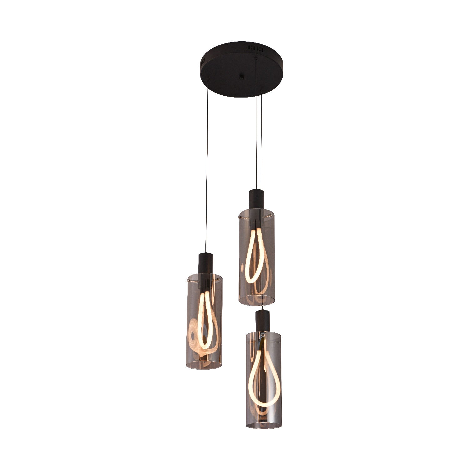 Colgante Sheng LED Contemporáneo Negro Humo Class - Click & Light