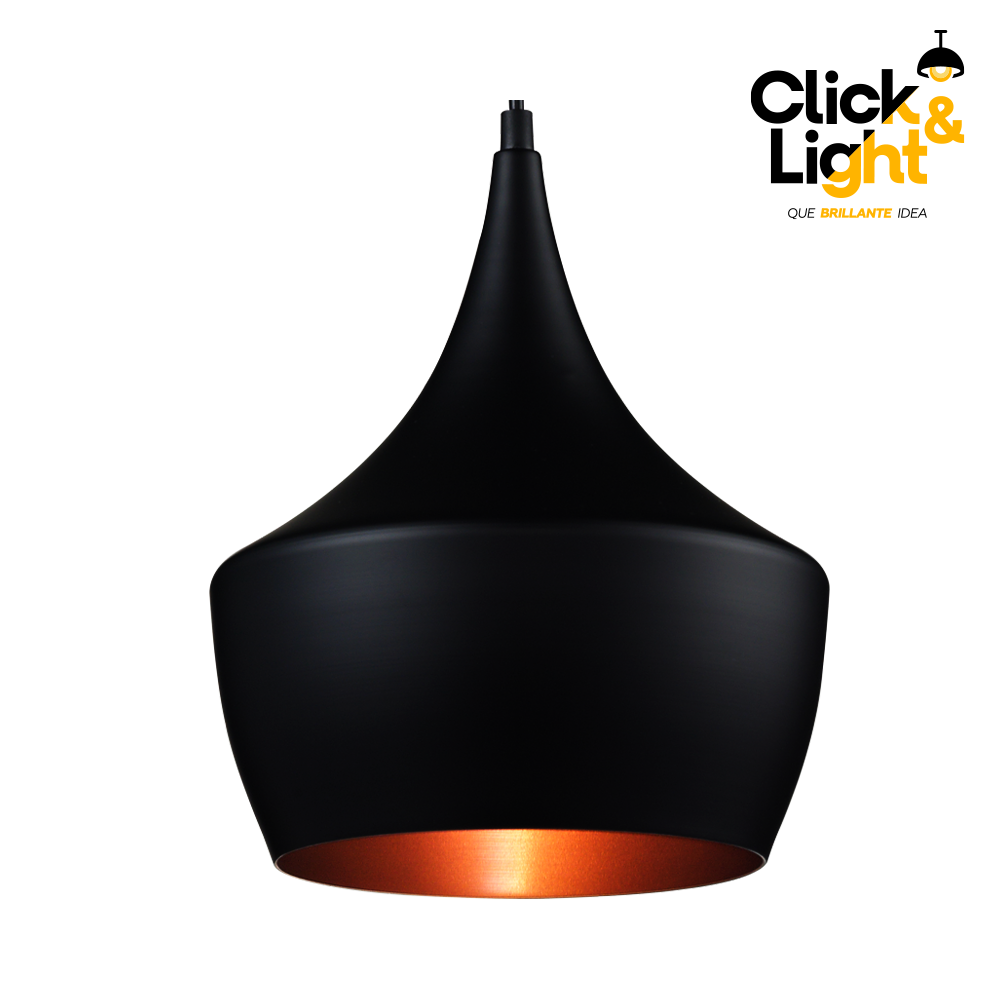 LAMPARA COLGANTE INTERIOR CANY NEGRO COBRE TIPO RETRO