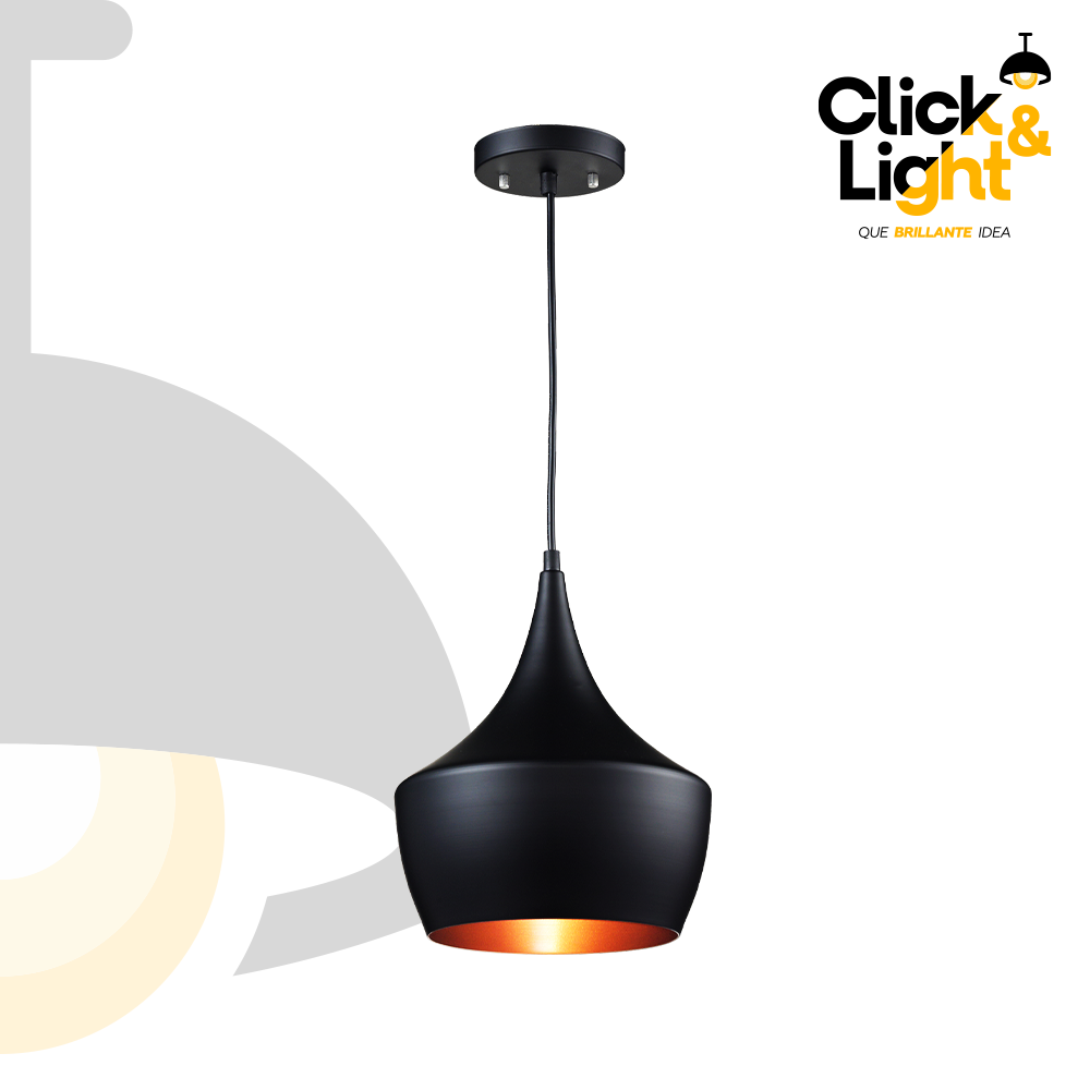 LAMPARA COLGANTE INTERIOR CANY NEGRO COBRE TIPO RETRO