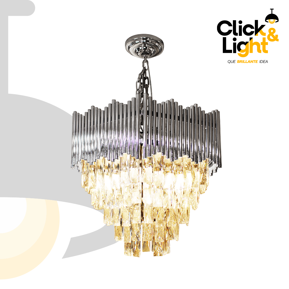 CANDIL ELEGANTE PATAGONIA METAL Y CRISTAL
