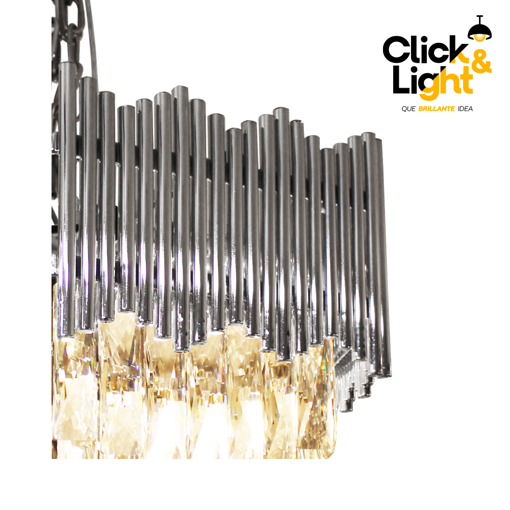 CANDIL ELEGANTE PATAGONIA METAL Y CRISTAL