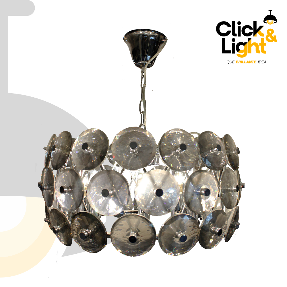 LAMPARA COLGANTE VERXUS HIERRO Y CRISTAL MODERNA