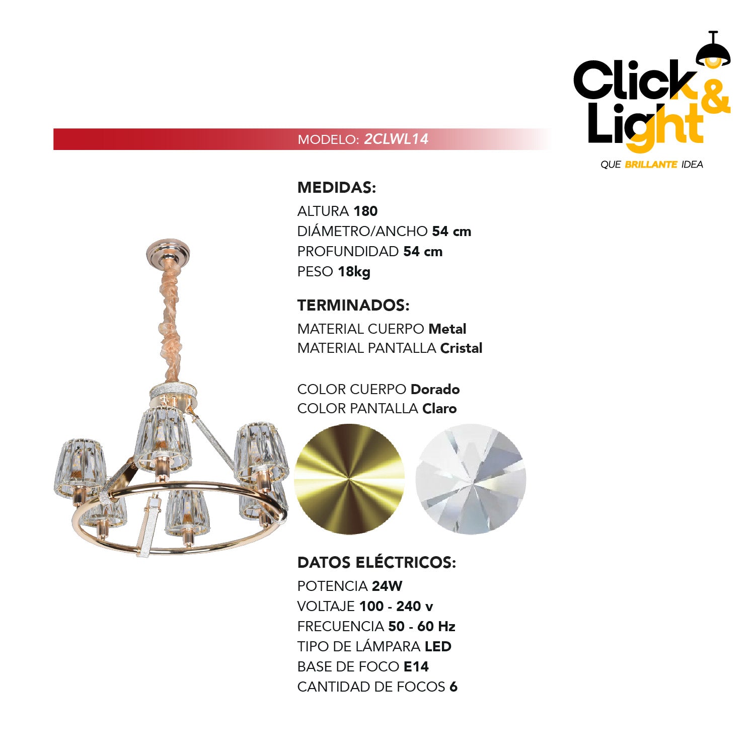 LÁMPARA COLGANTE MURIEL CLÁSICA