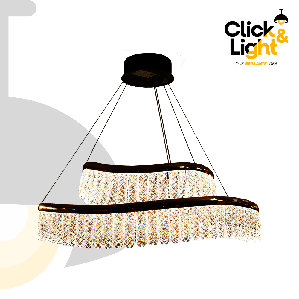 LAMPARA COLGANTE KAY DE ALUMINIO ORO ELEGANTE
