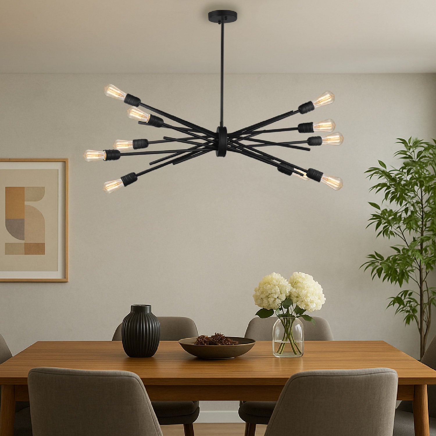 LAMPARA DE TECHO MONACO 10 LUCES METAL