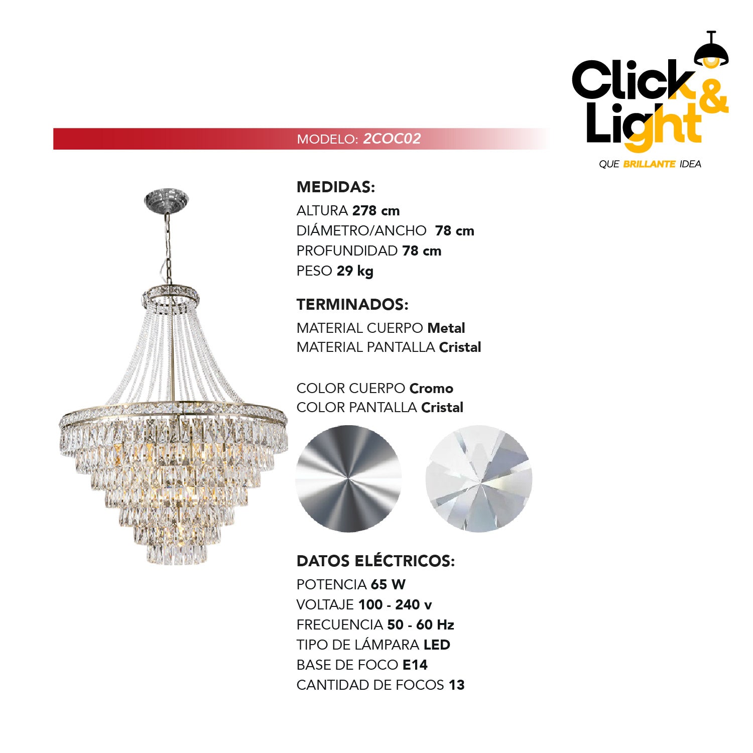 LAMPARA COLGANTE CHROME