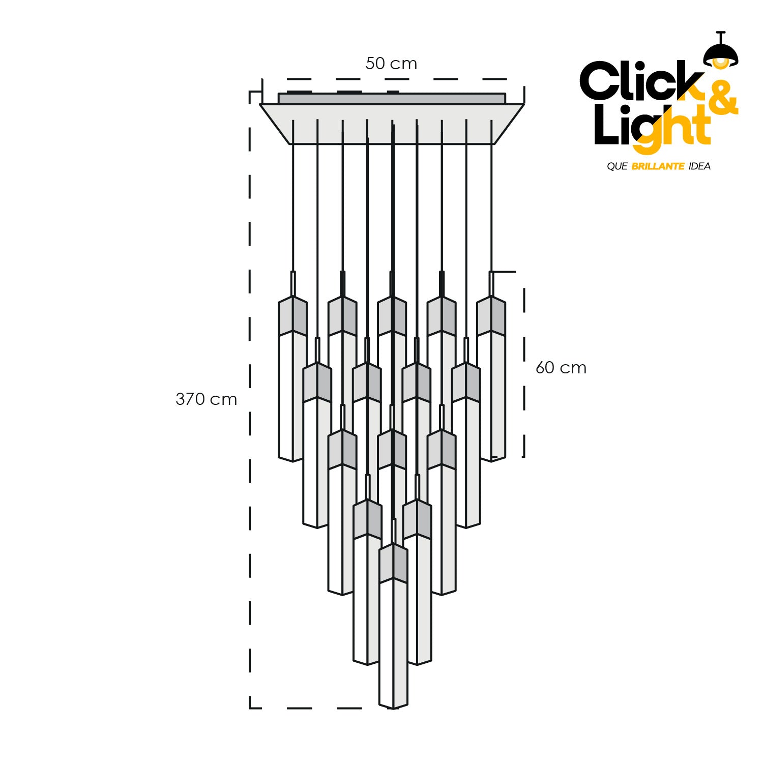 COLGANTE LUX 15 LINGOTES NEGRO