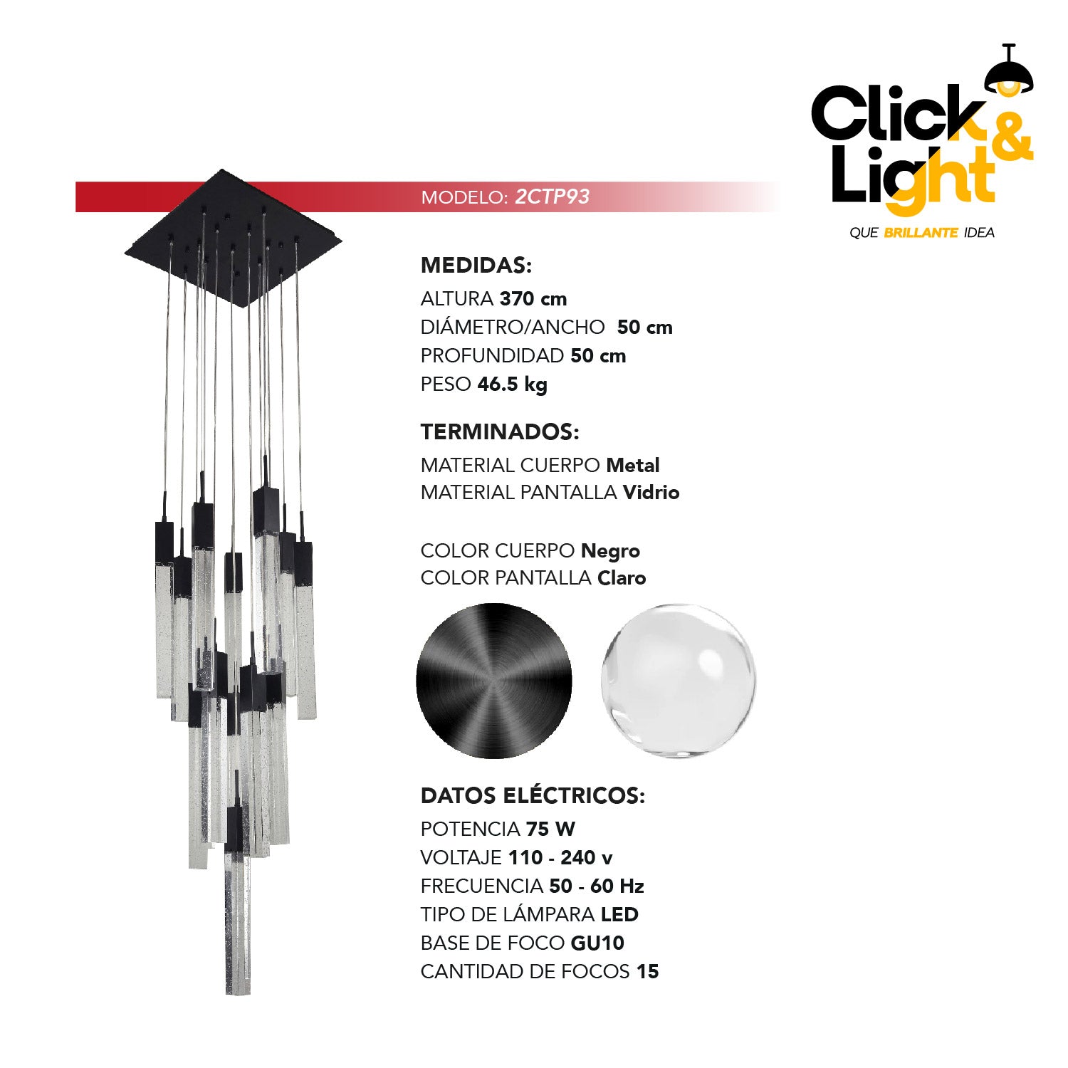 COLGANTE LUX 15 LINGOTES NEGRO