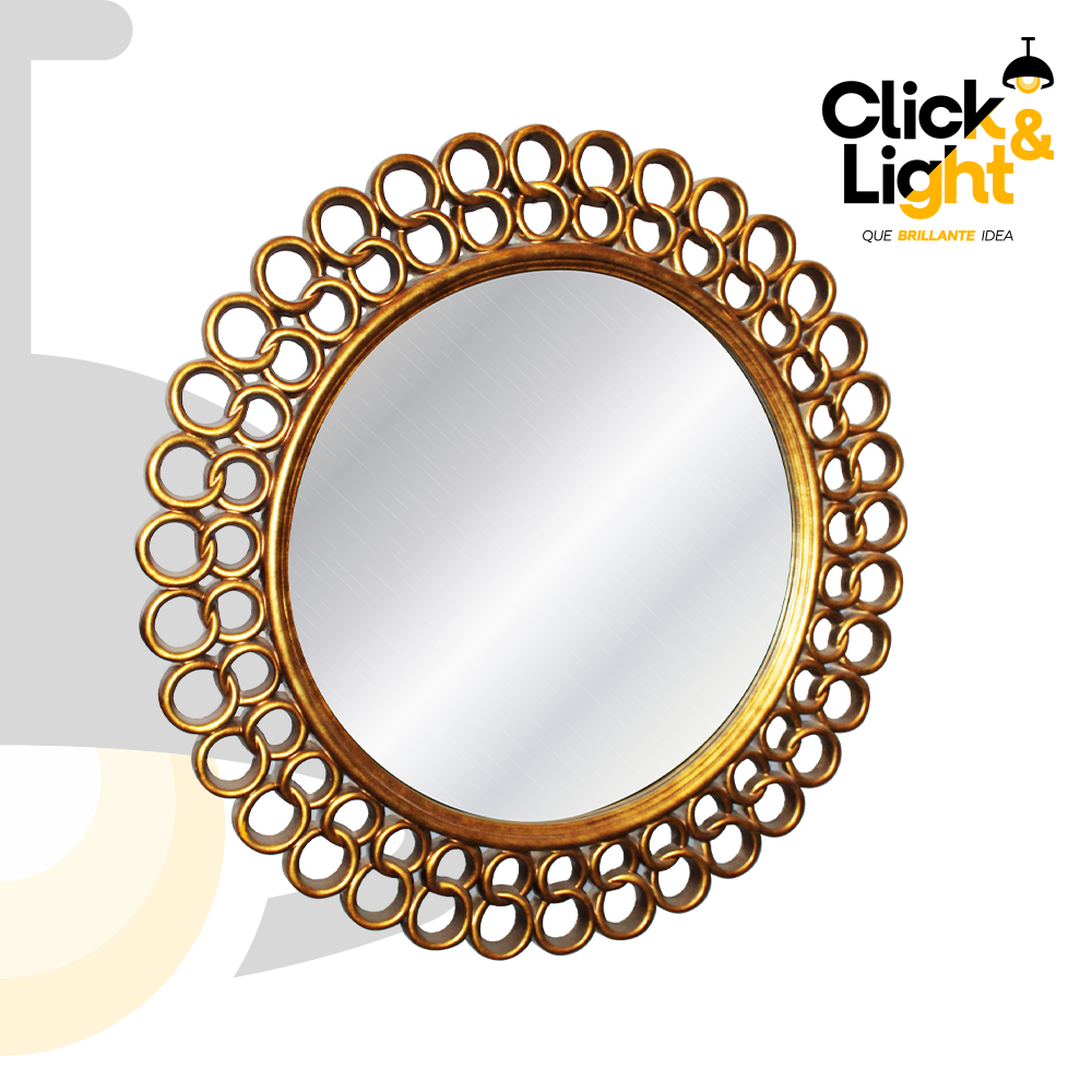 ESPEJO BOREX CON MARCO DORADO ELEGANTE