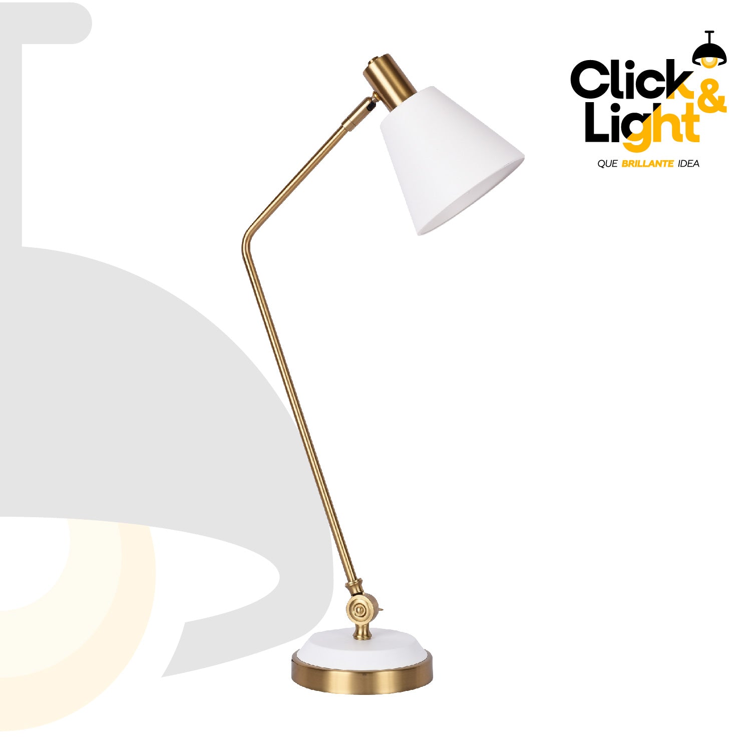 LAMPARA DE MESA FRITZ BLANCO DORADO ELEGANTE