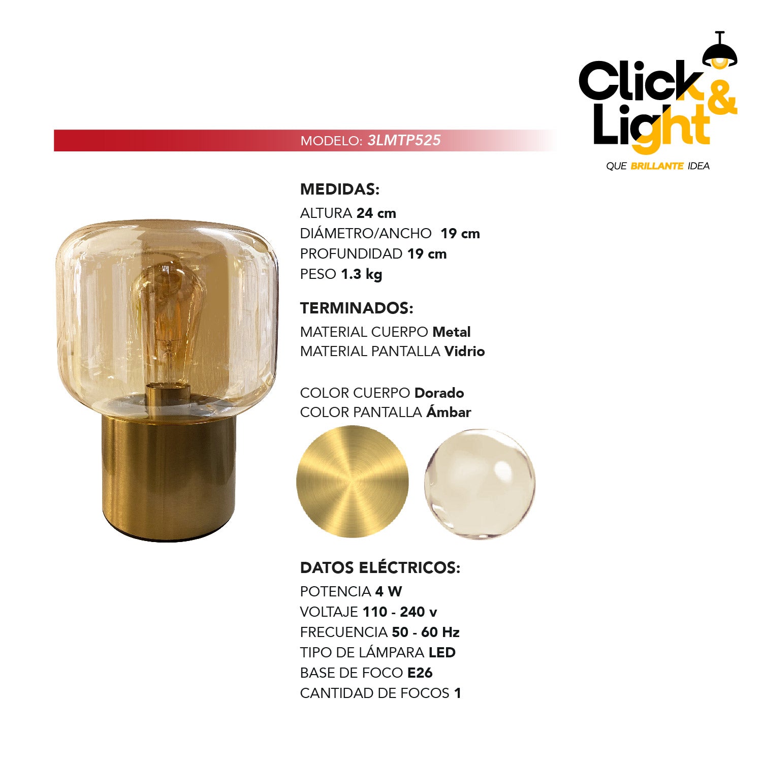 LAMPARA DE MESA XCALET MODERNA TOUCH