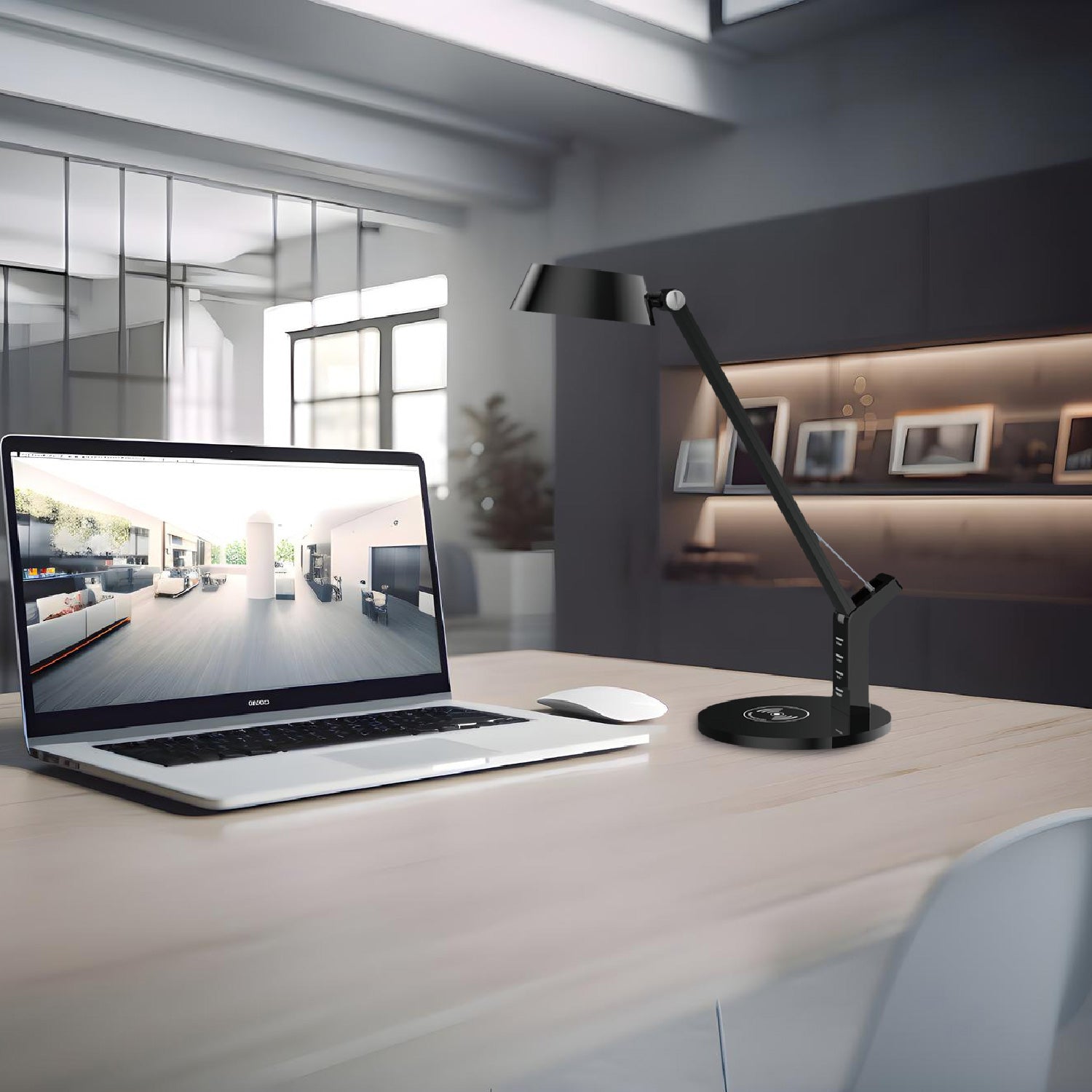 LAMPARA DE MESA MODERNA PABEL CON CARGADOR DE CELULAR