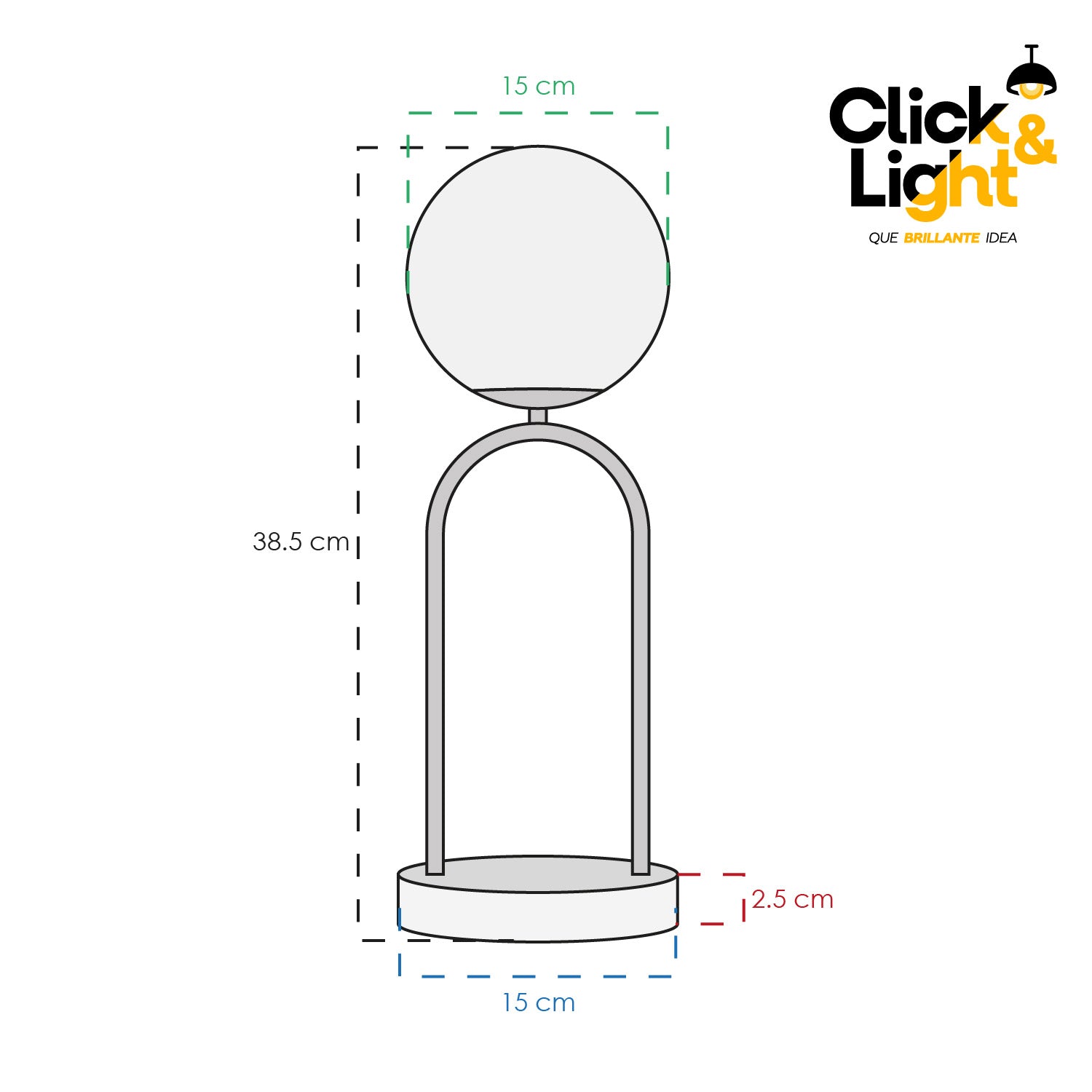LAMPARA DE MESA GILUX MODERNO CROMO