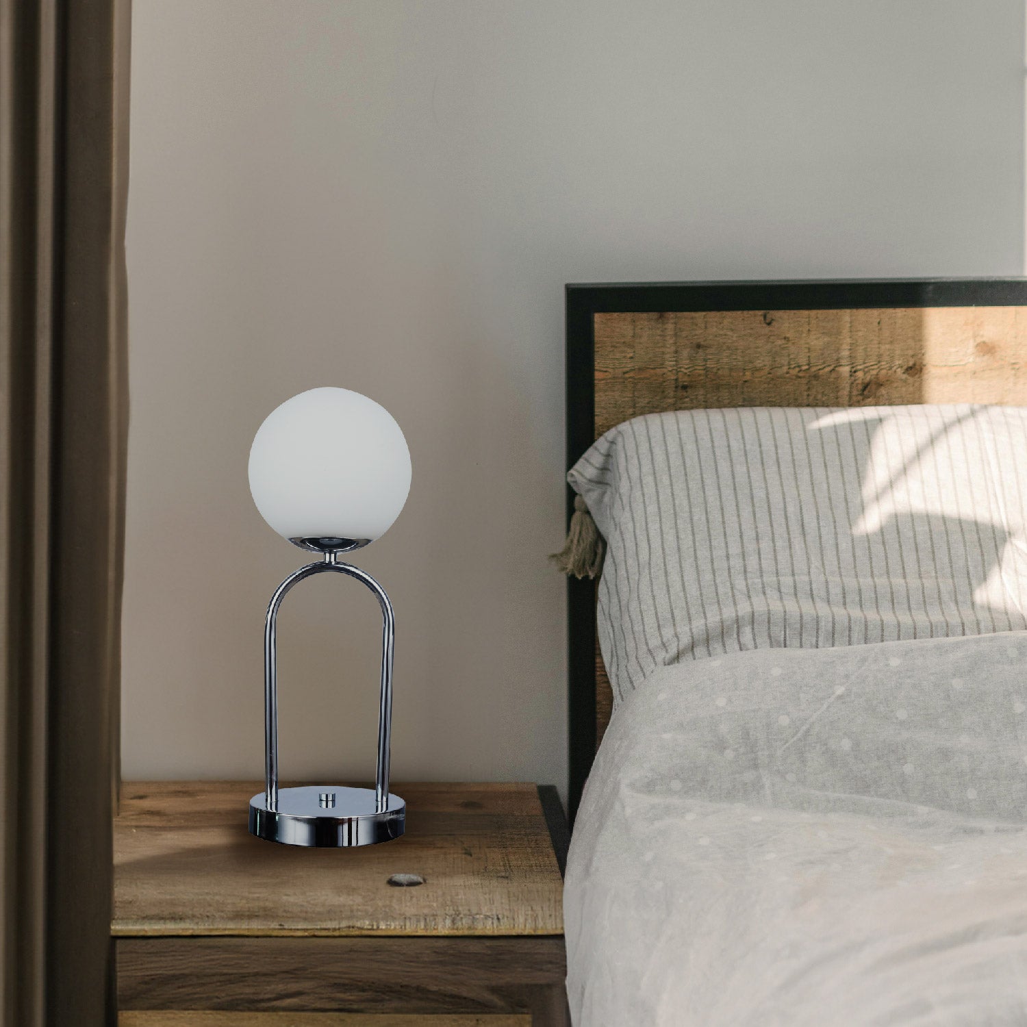 LAMPARA DE MESA GILUX MODERNO CROMO