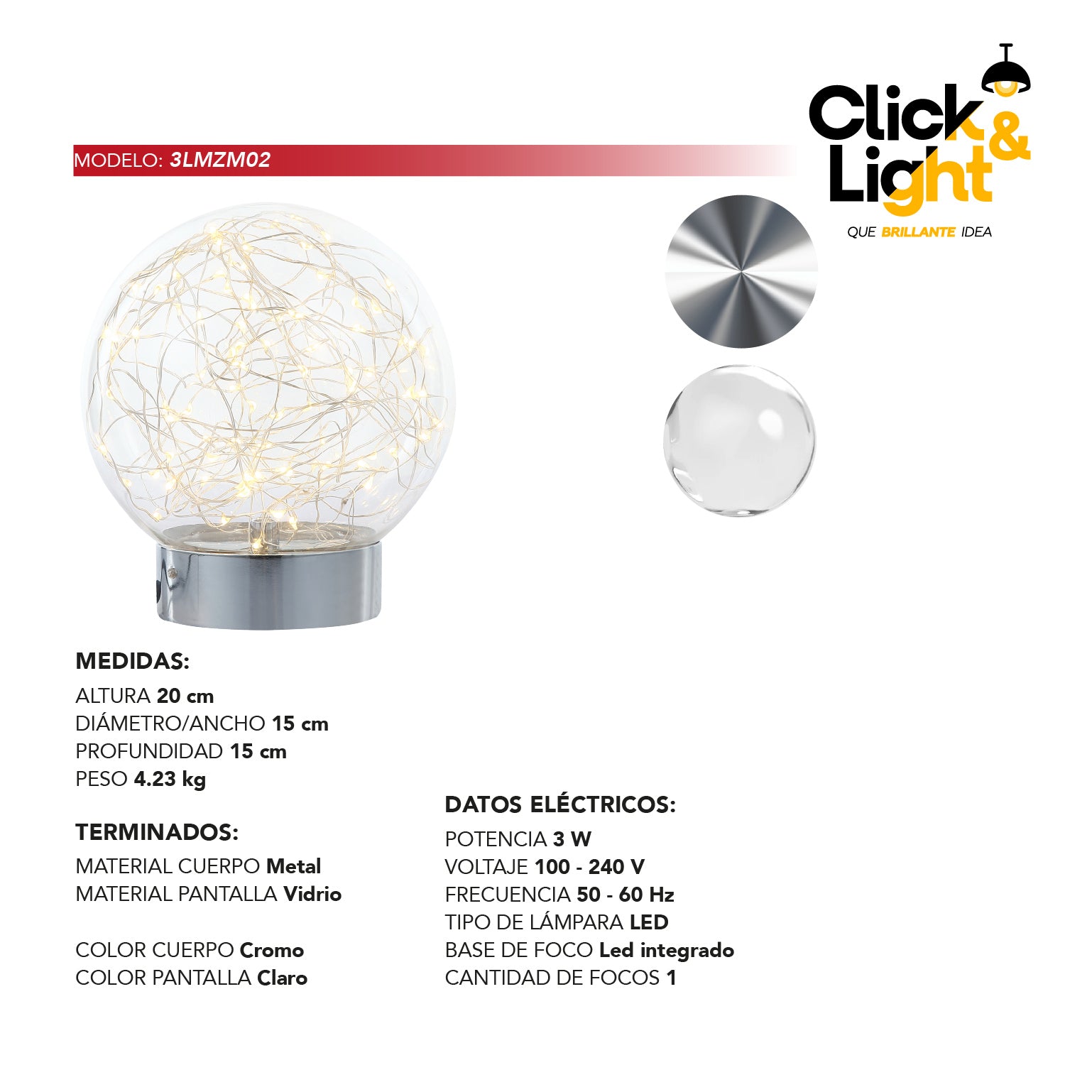 Lámpara De Mesa Magic Glow Estilo Moderno
