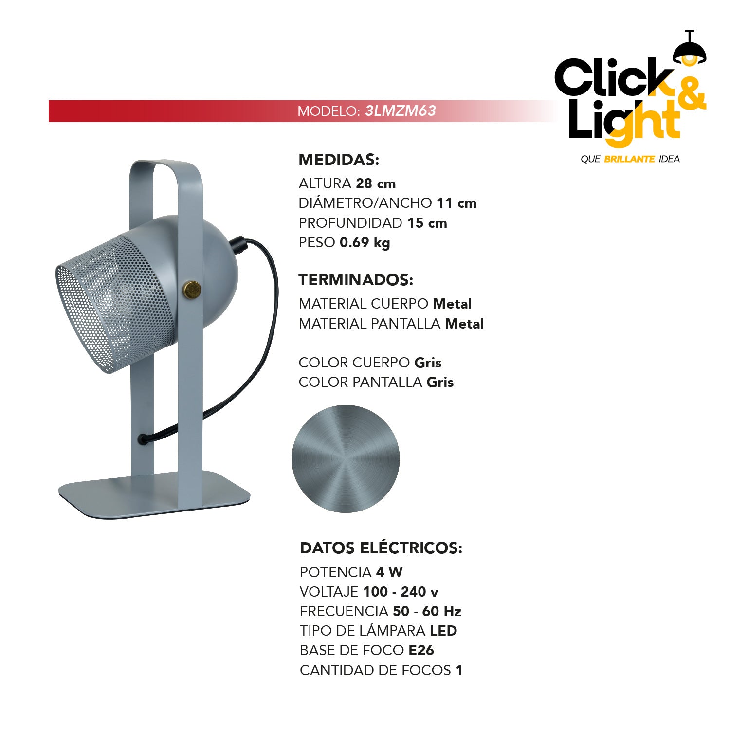 LAMPARA DE MESA BULD LED COMTEMPORANEA