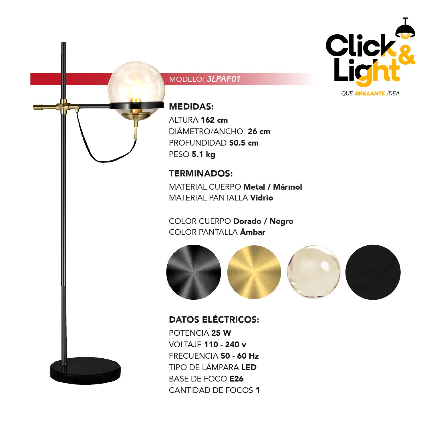 LAMPARA DE PIE TRUFLE CONTEMPORANEA