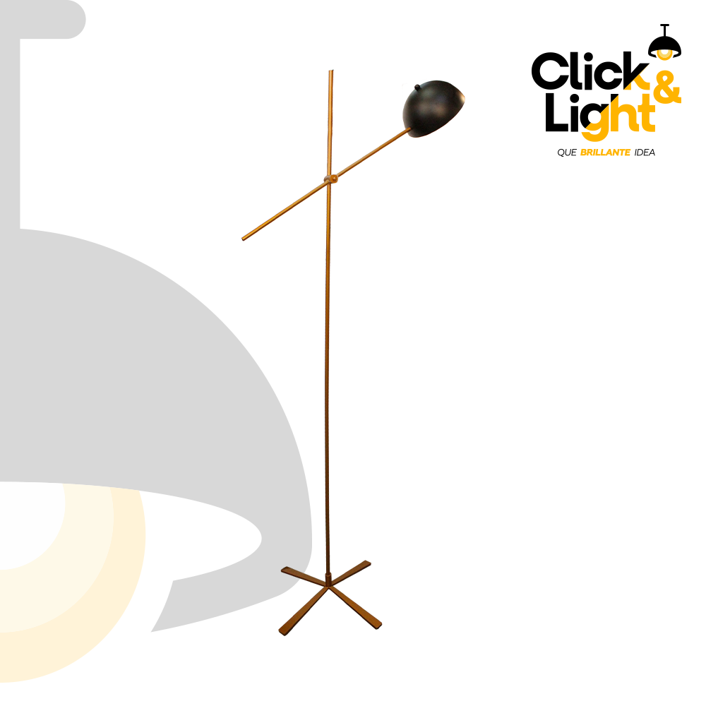LAMPARA DE PIE ZULU ORO Y NEGRO MODERNA