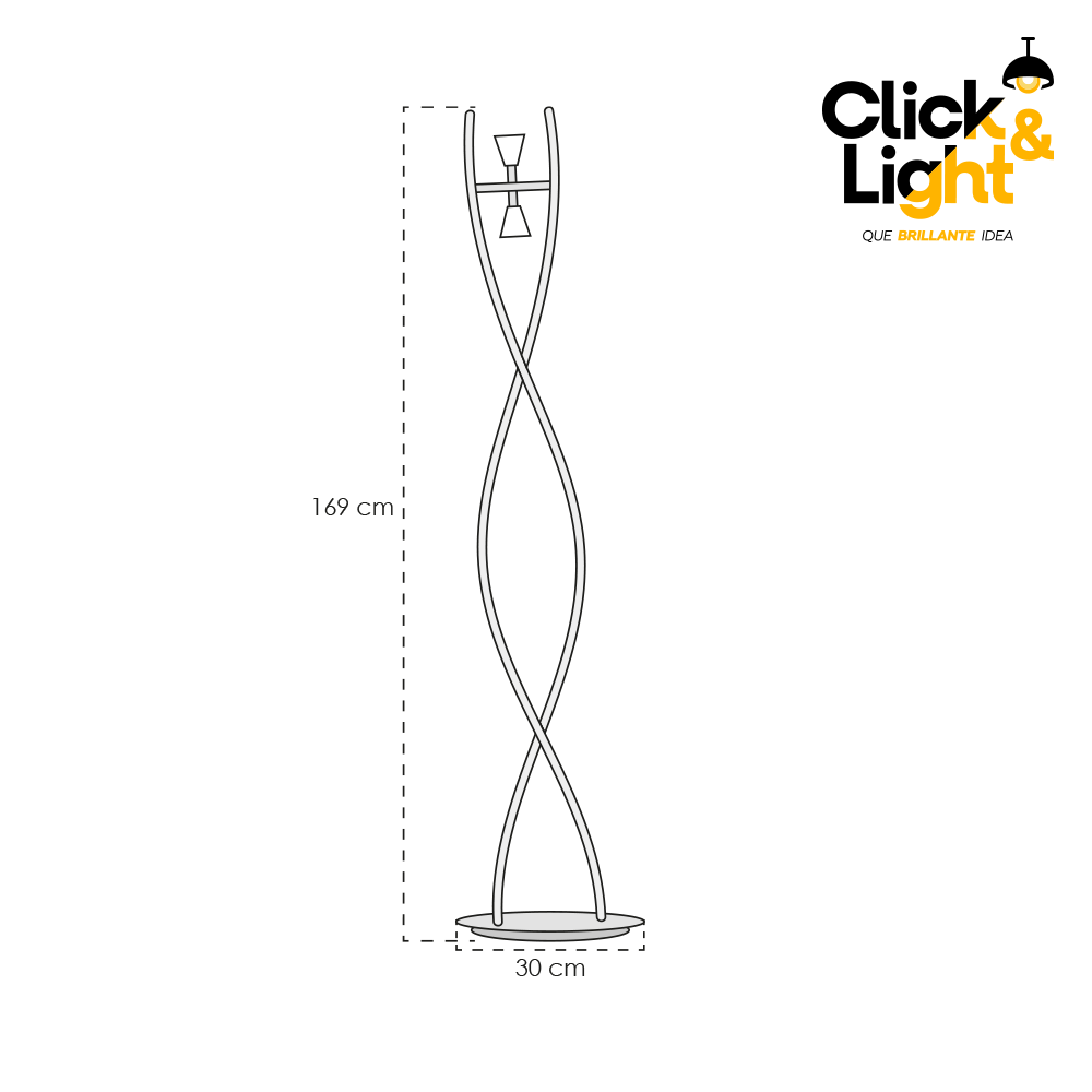 LAMPARA DE PIE KEOPS 2 LUCES CONTEMPORANEA