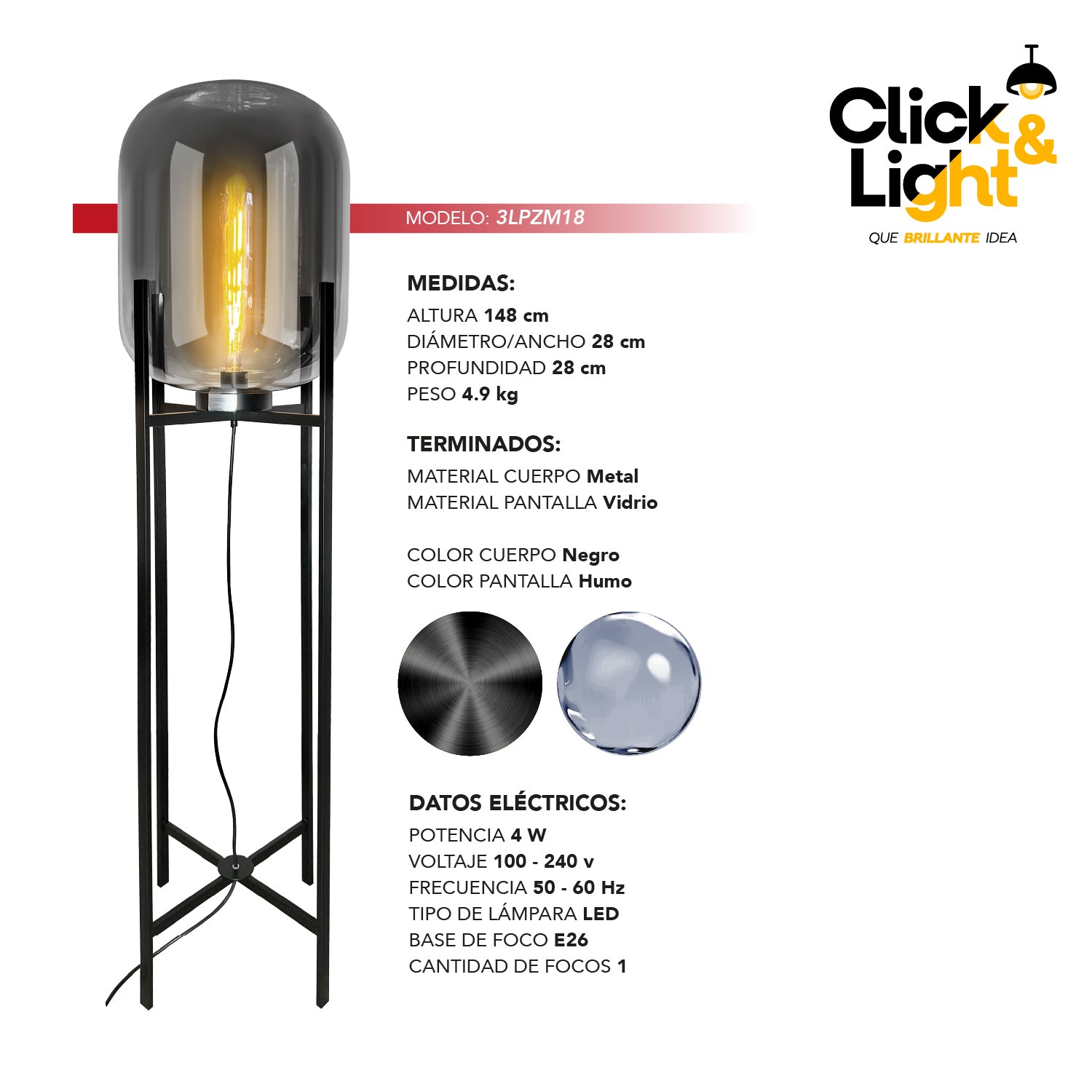 Lámpara de pie estilo moderno